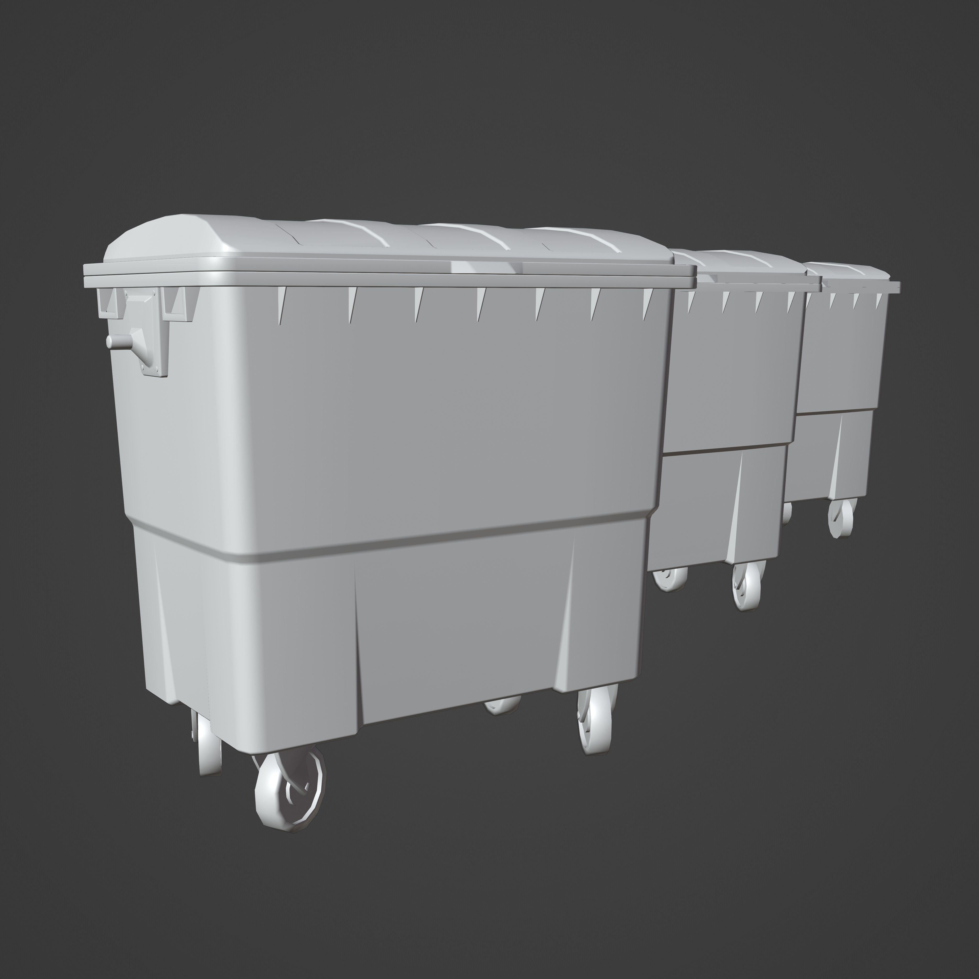Public Dumbster Low-poly 3D model_5