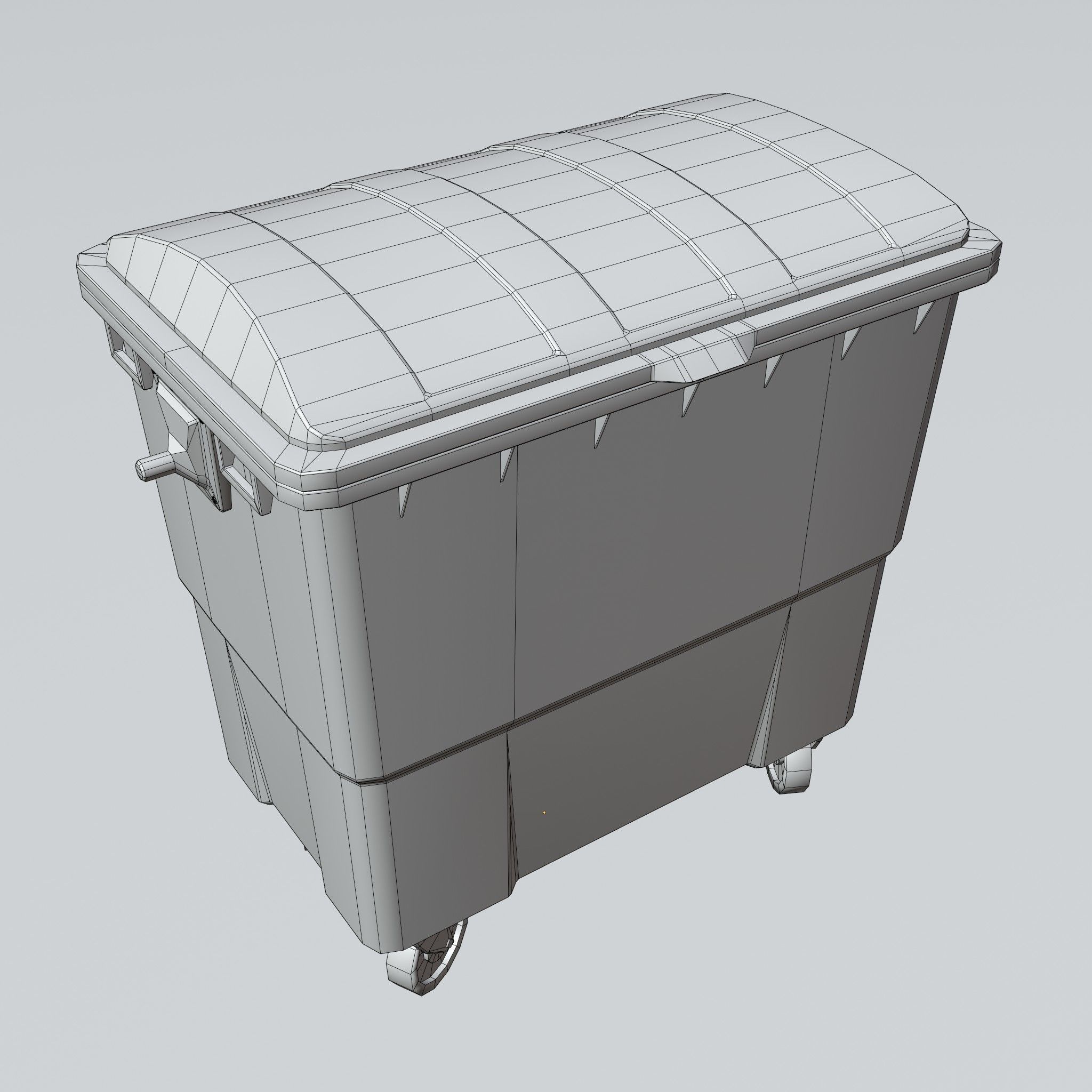 Public Dumbster Low-poly 3D model_10