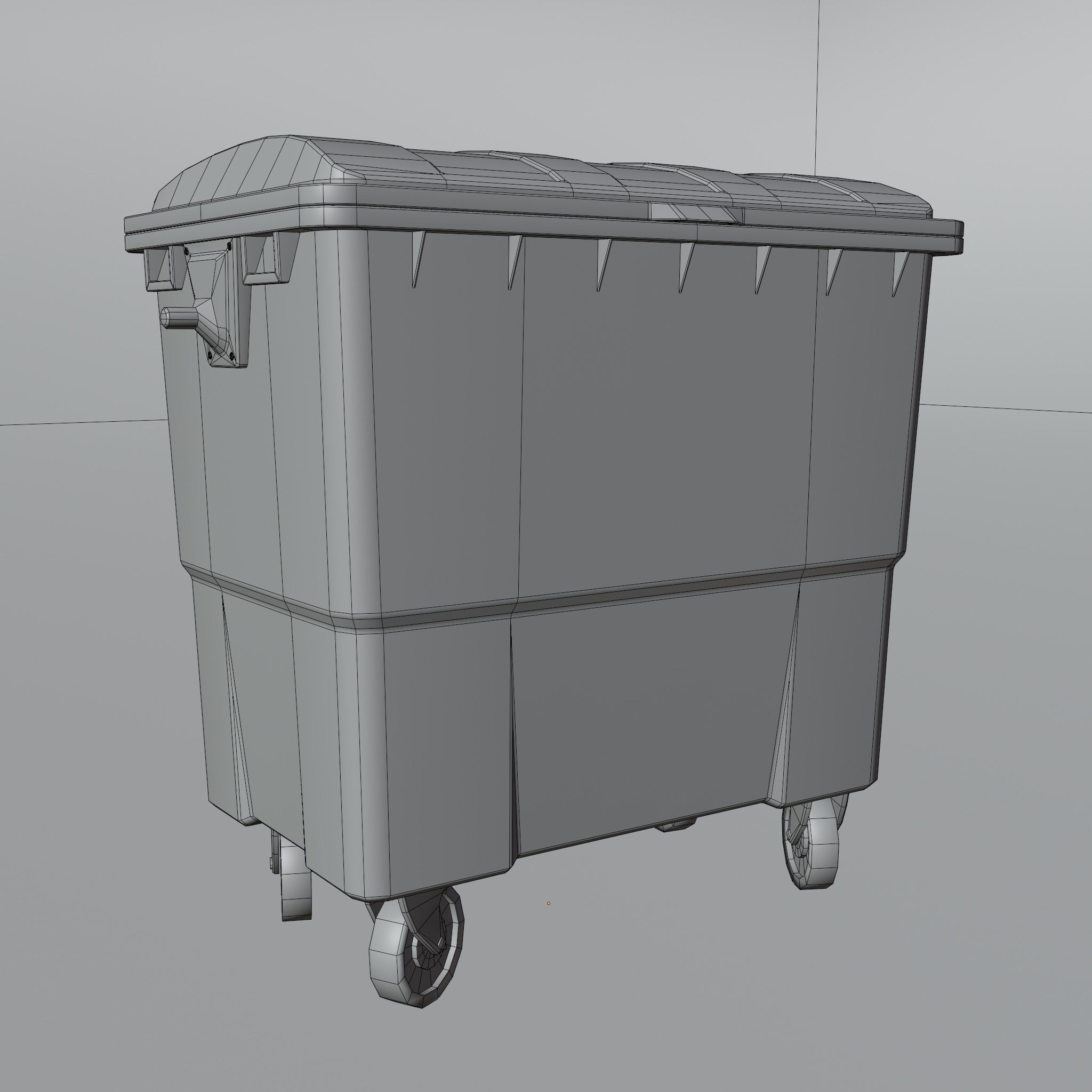 Public Dumbster Low-poly 3D model_8