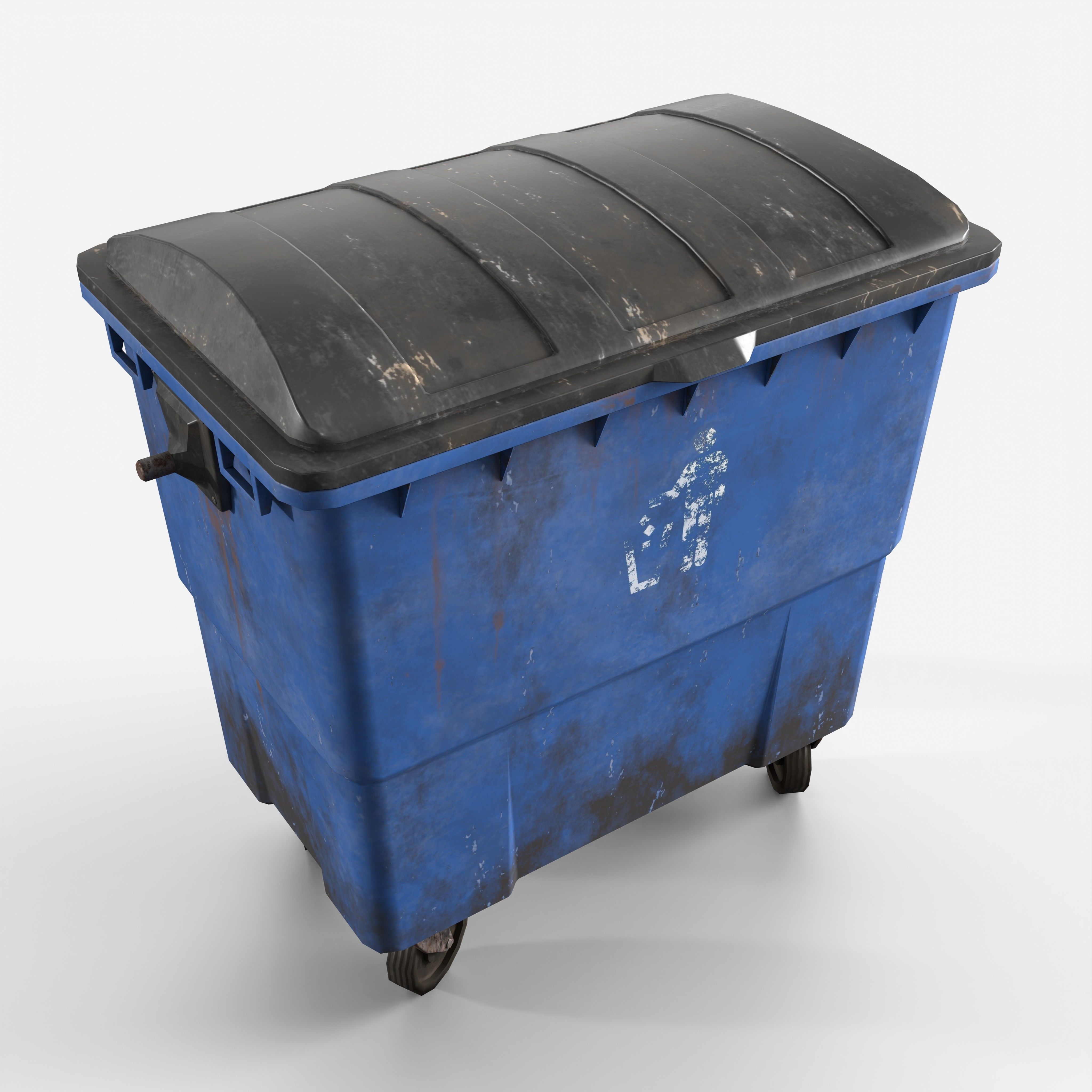 Public Dumbster Low-poly 3D model_9