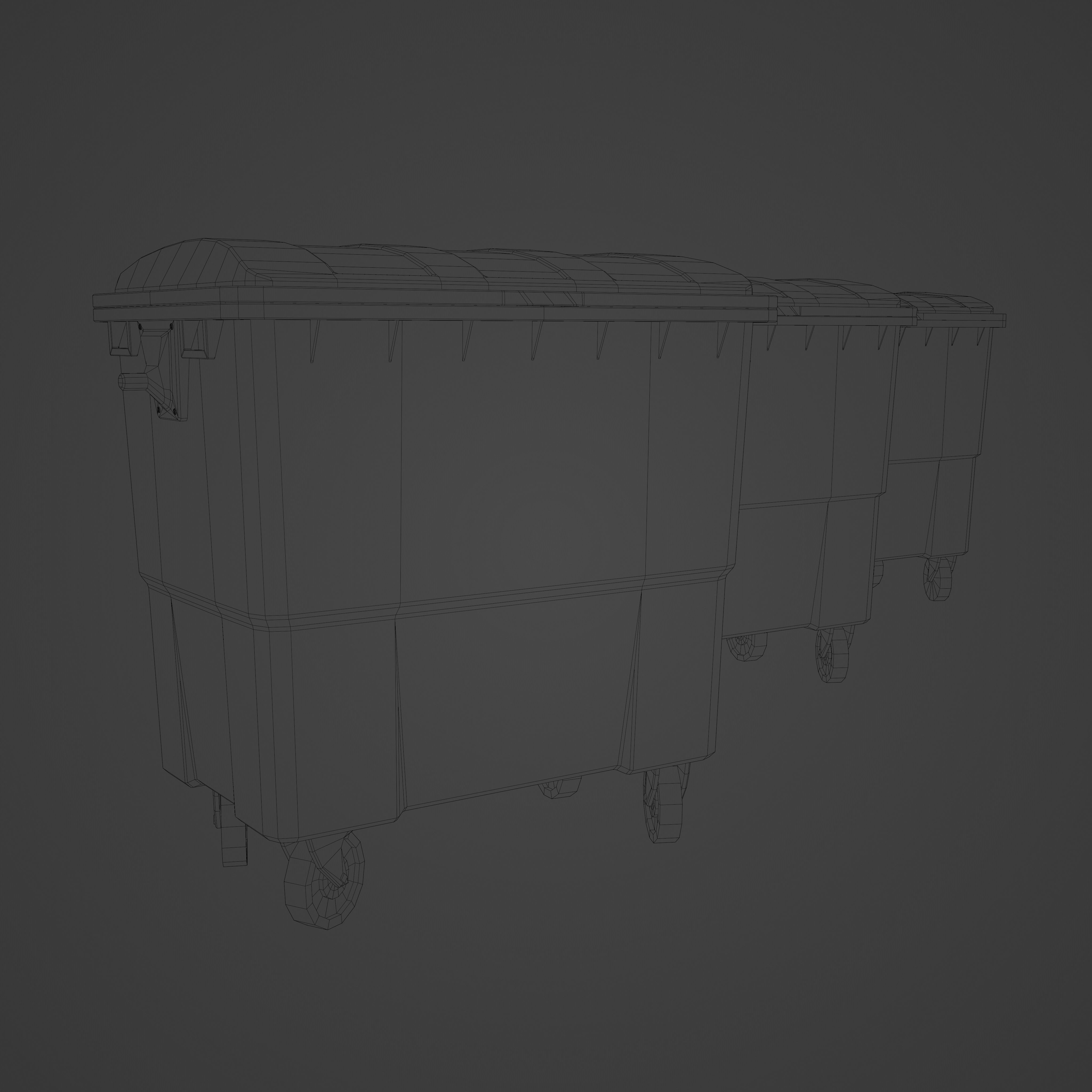 Public Dumbster Low-poly 3D model_4