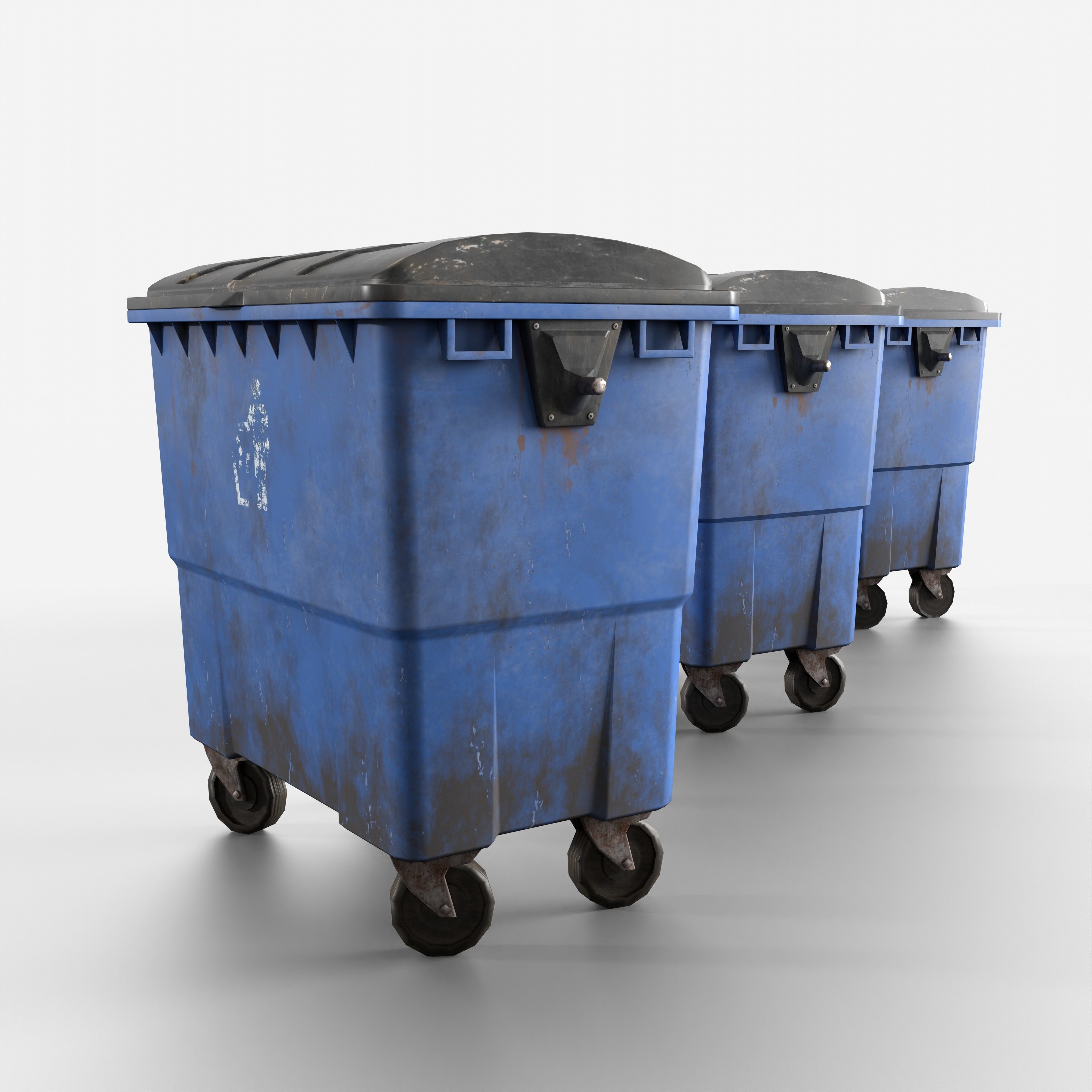 Public Dumbster Low-poly 3D model_2