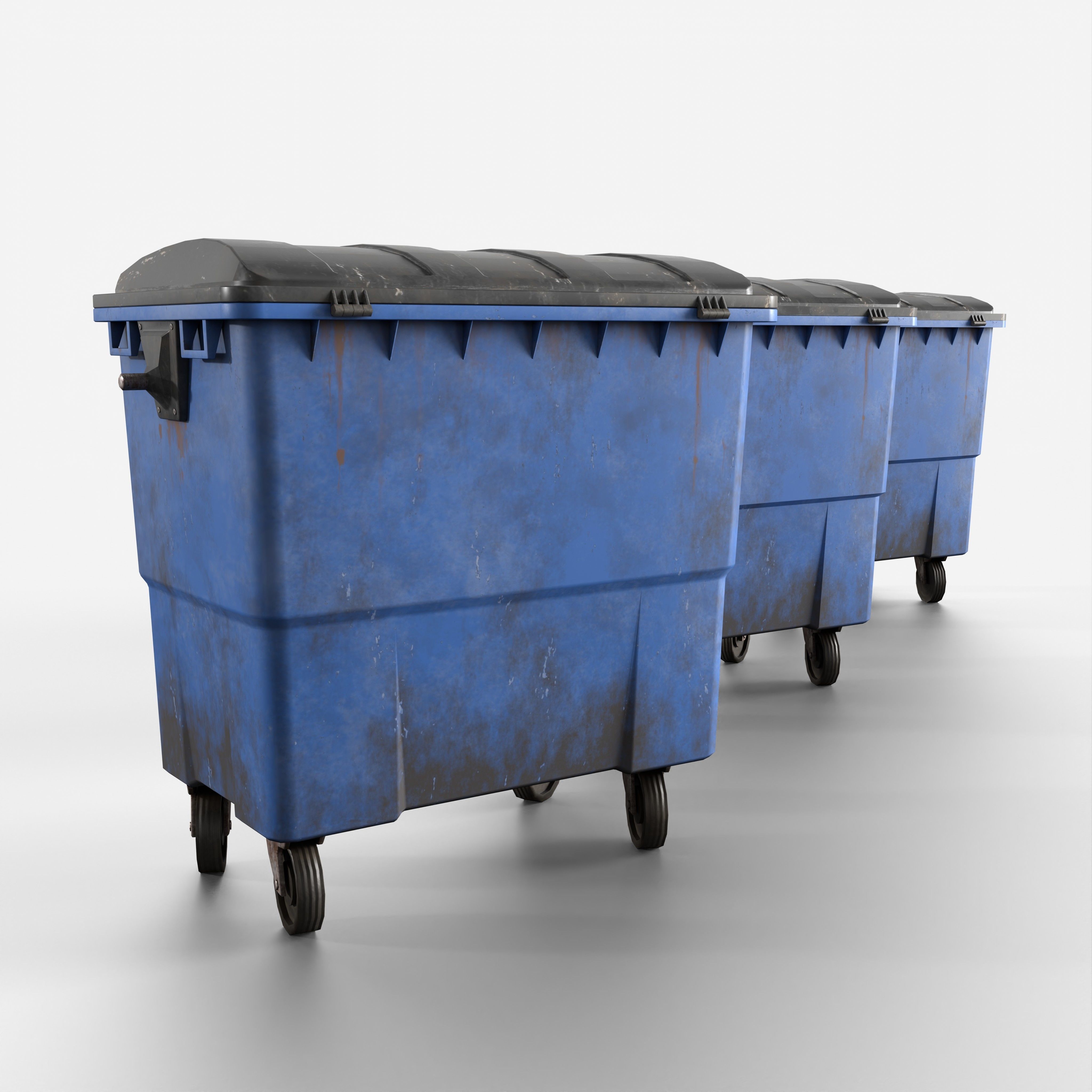 Public Dumbster Low-poly 3D model_1