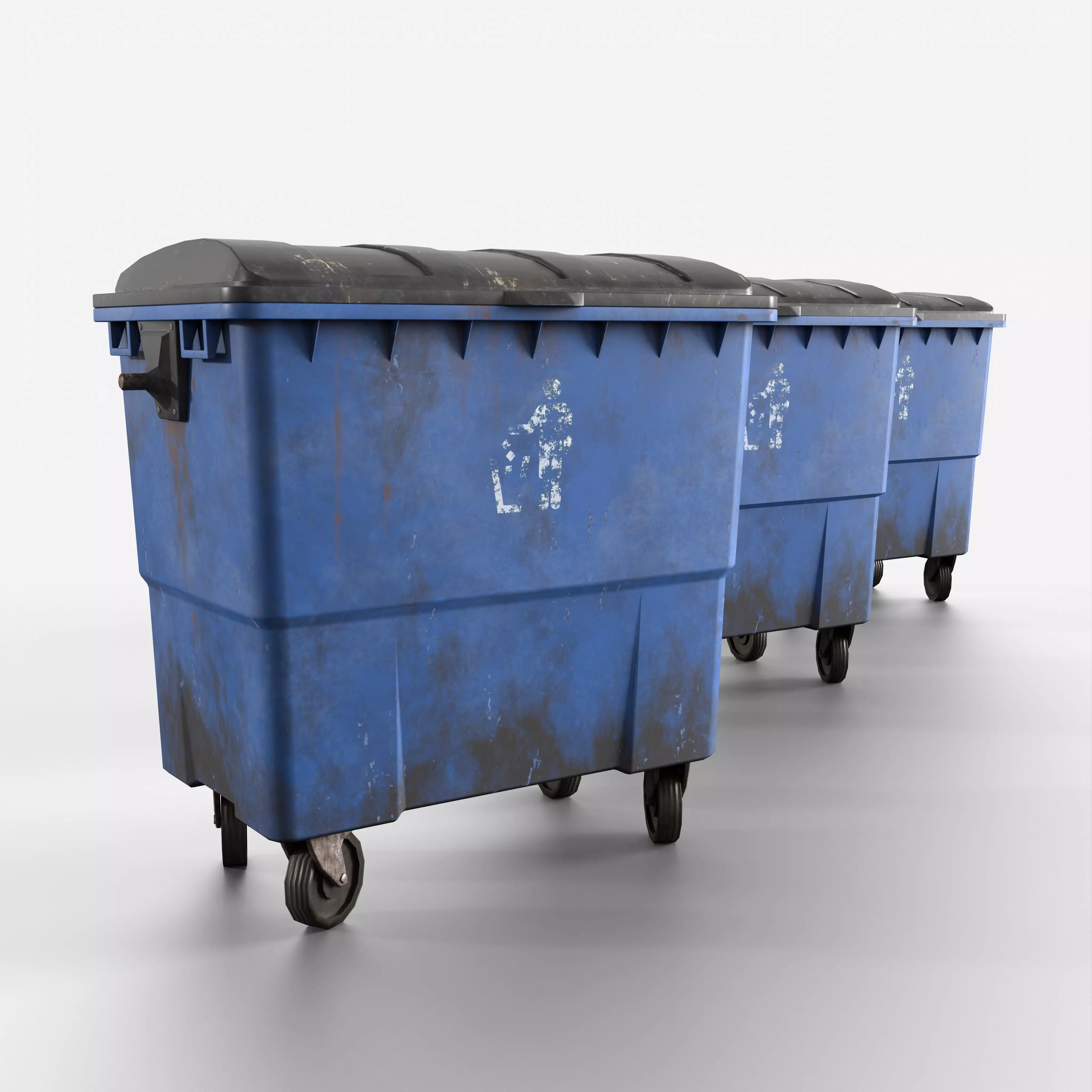 Public Dumbster Low-poly 3D model_0