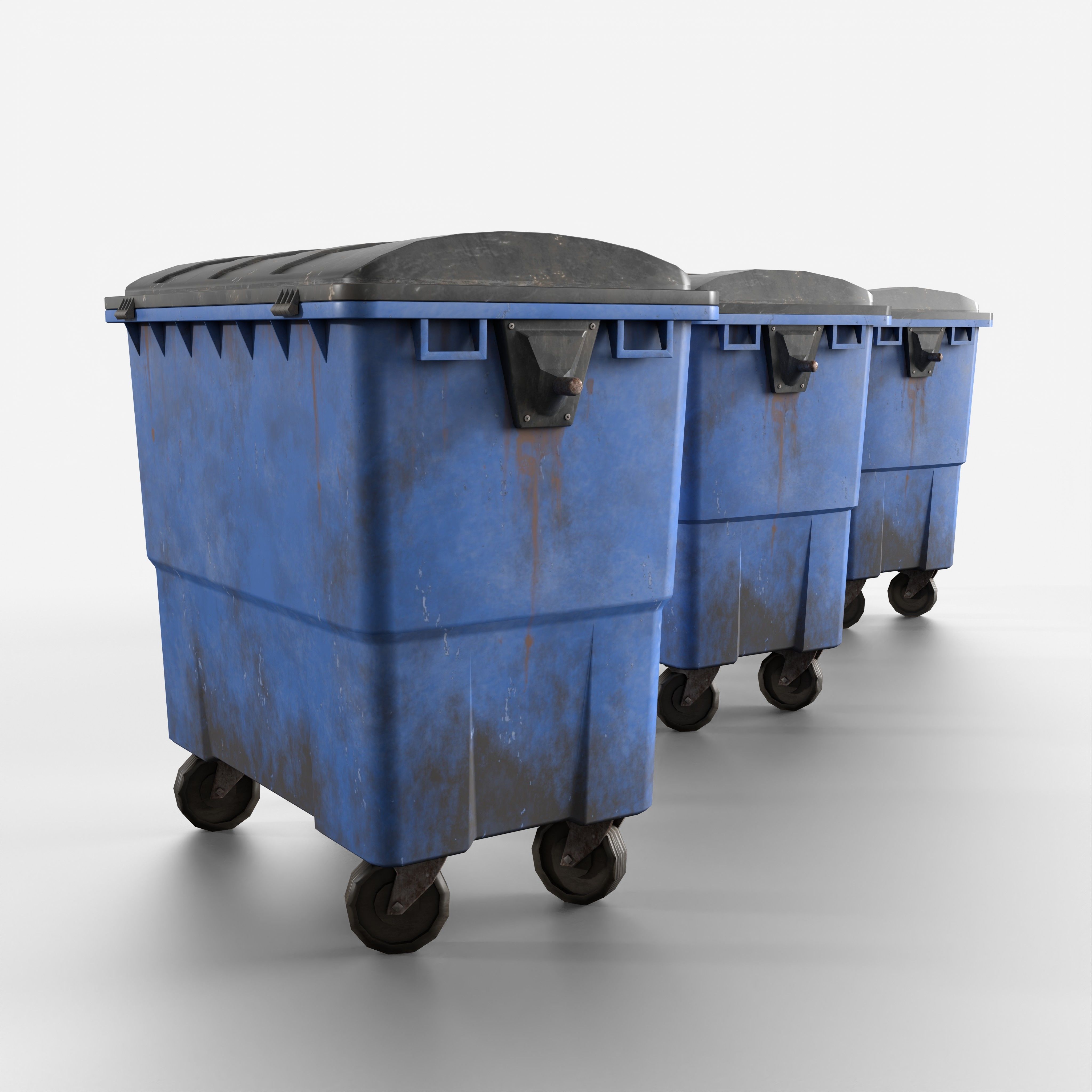 Public Dumbster Low-poly 3D model_3