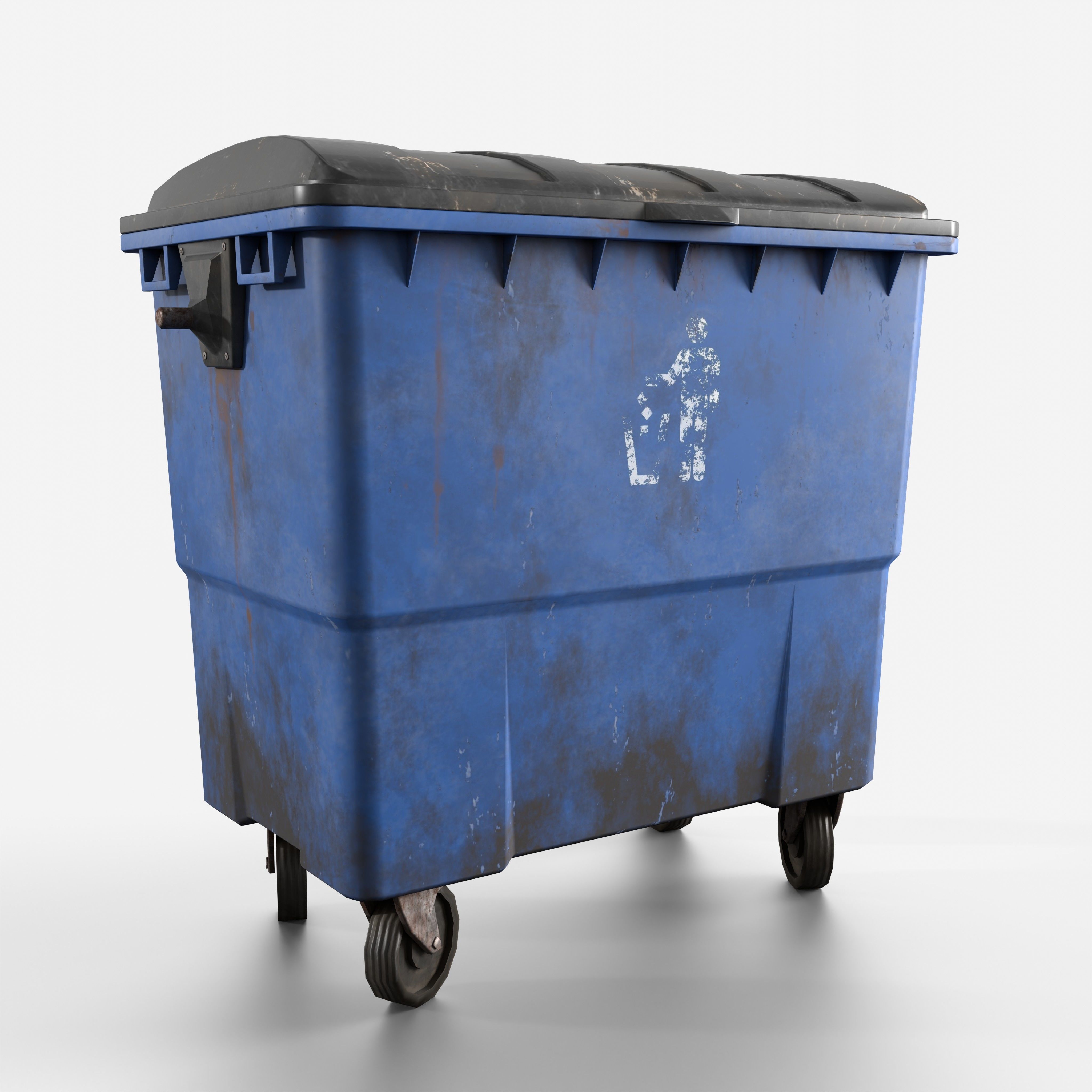 Public Dumbster Low-poly 3D model_6