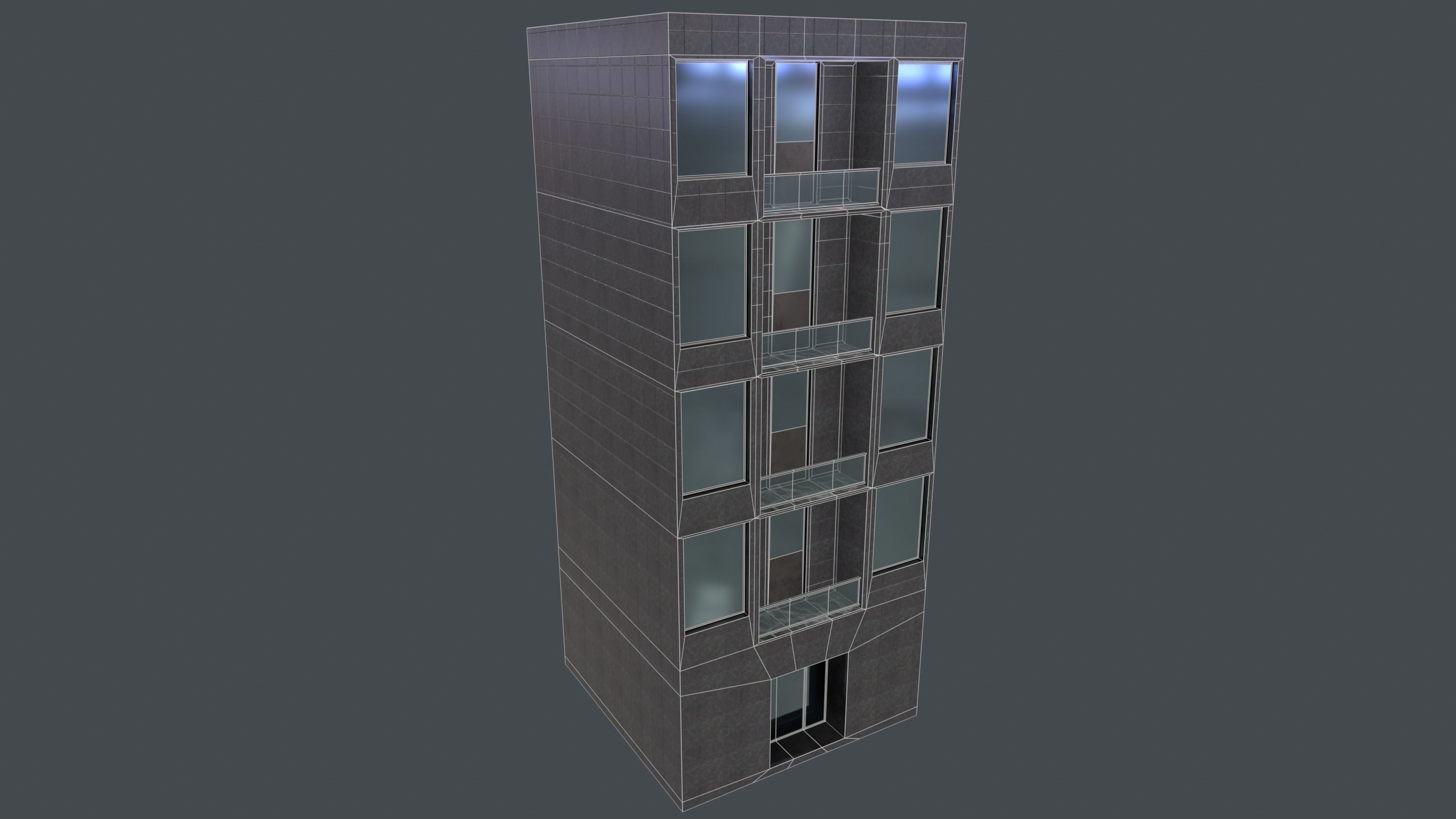 Building tall Low-poly 3D model_2