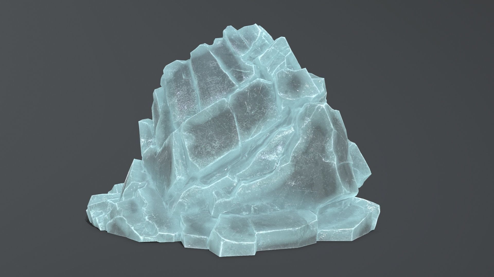 Ice Mountain Low-poly 3D model_1