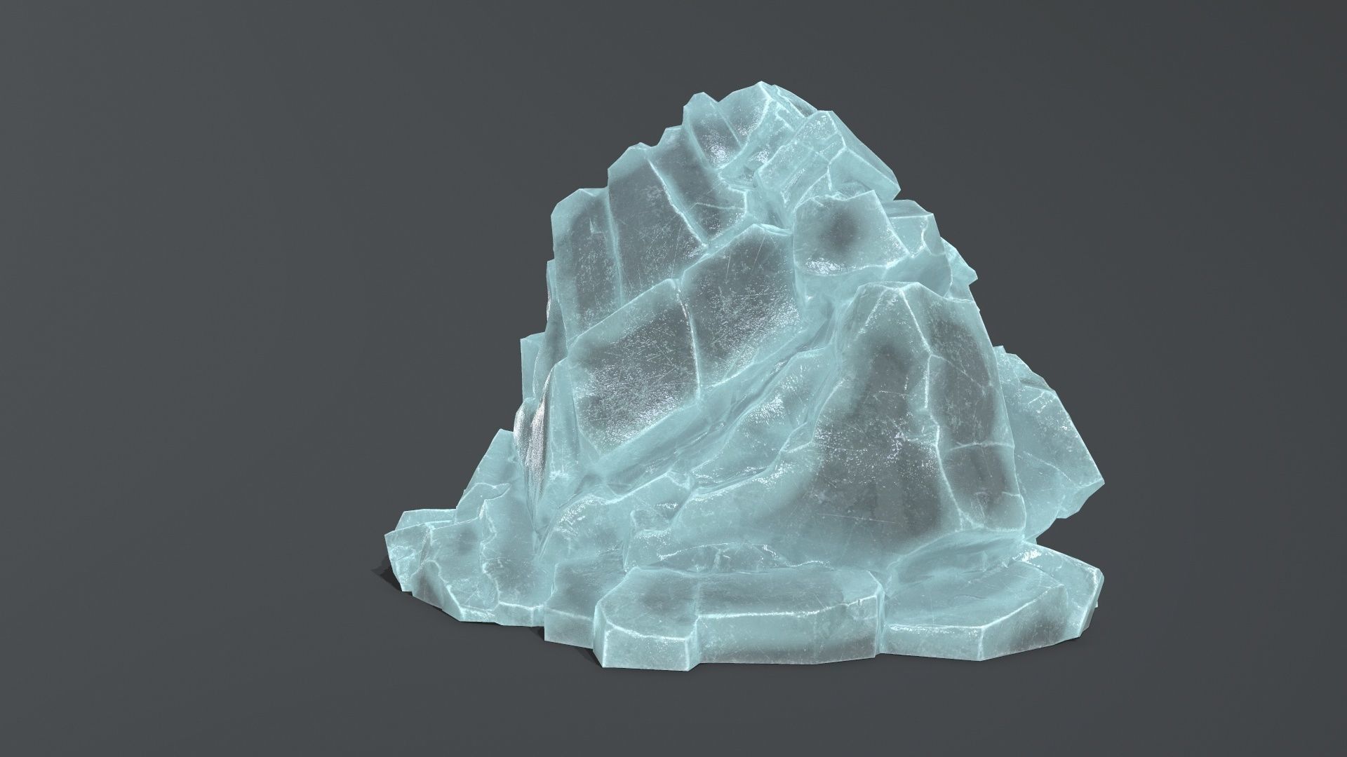 Ice Mountain Low-poly 3D model_9