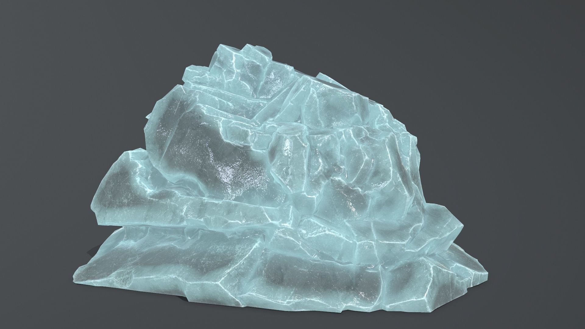 Ice Mountain Low-poly 3D model_5