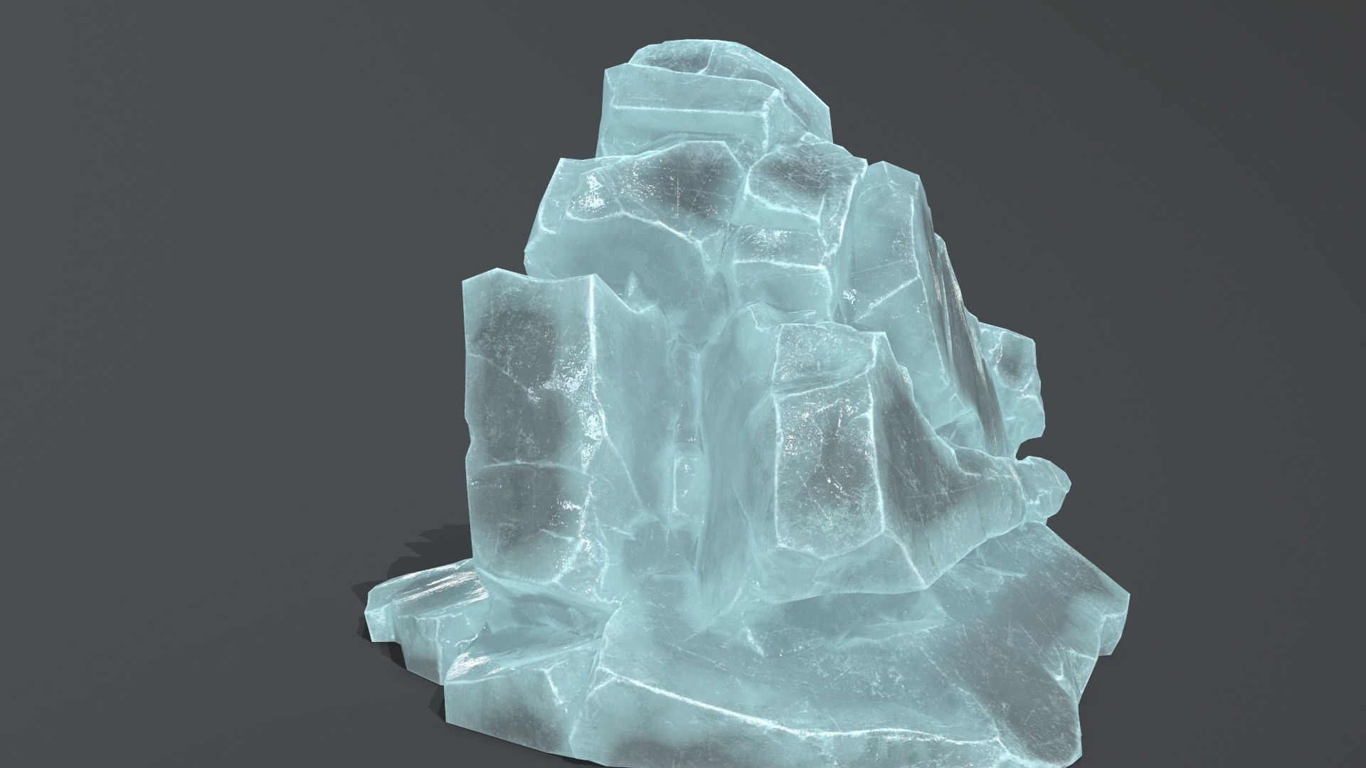Ice Mountain Low-poly 3D model_7