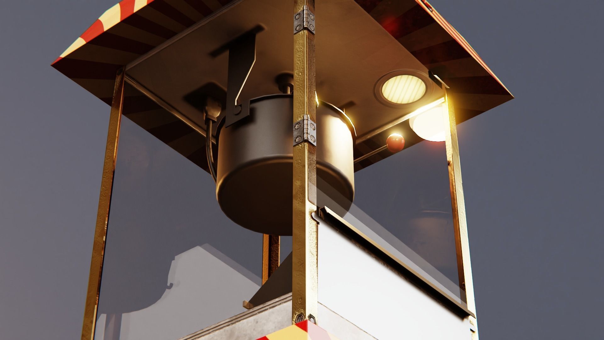 Popcorn cart Low-poly 3D model_6