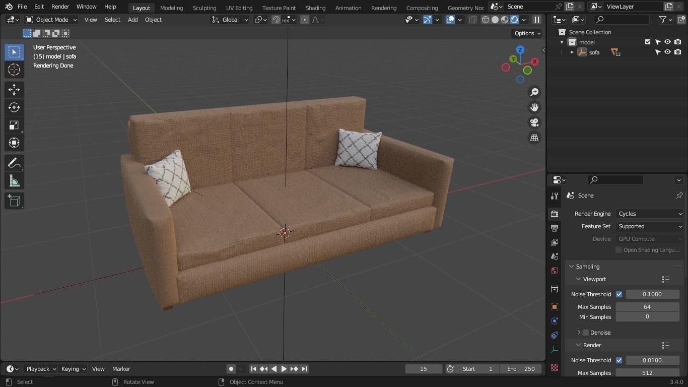 Sofa 001 by Jaloliddin 3D model_7