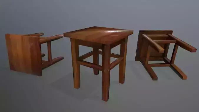 Footstool wooden table