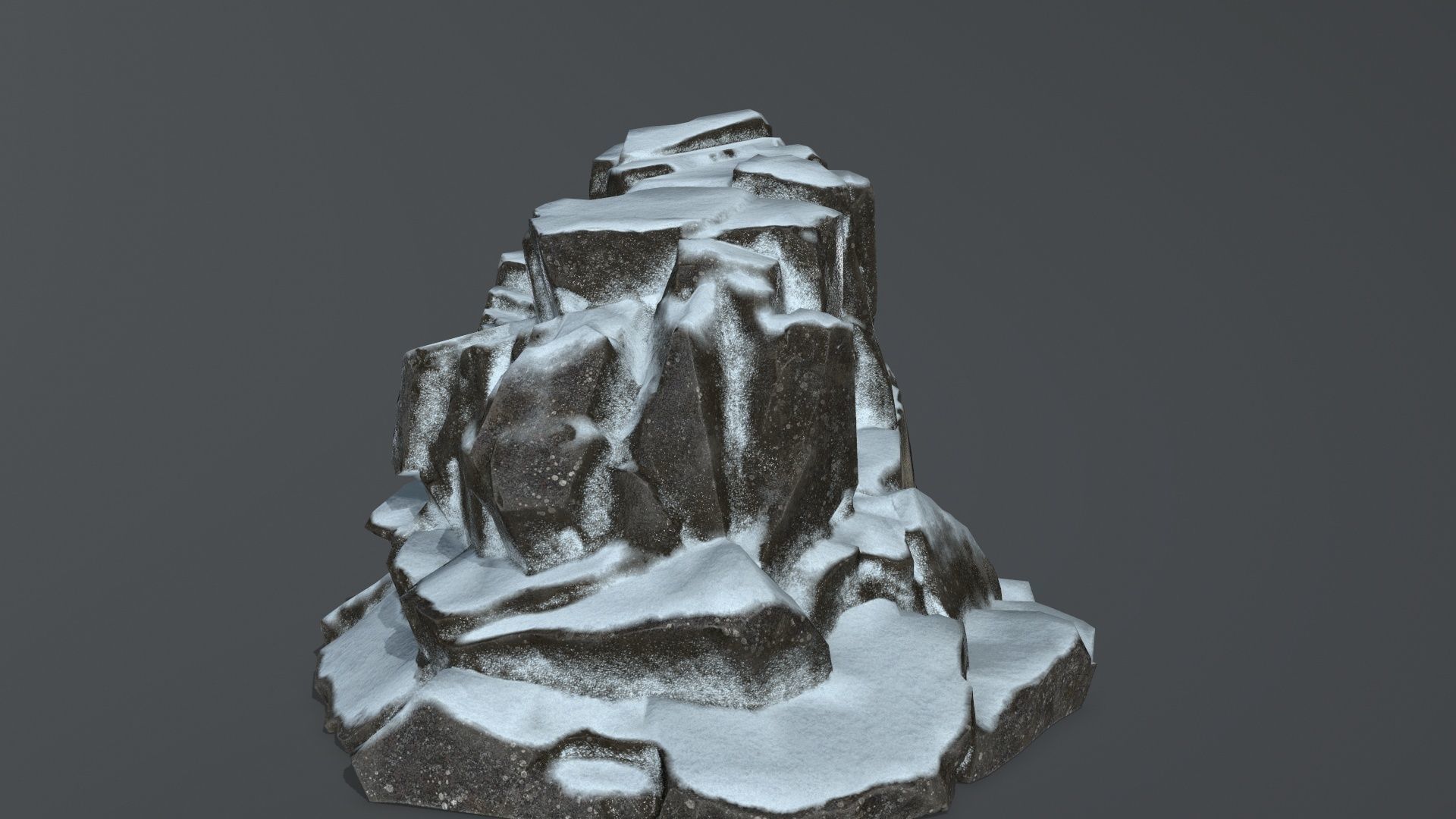 Snowy Mountain Low-poly 3D model_3