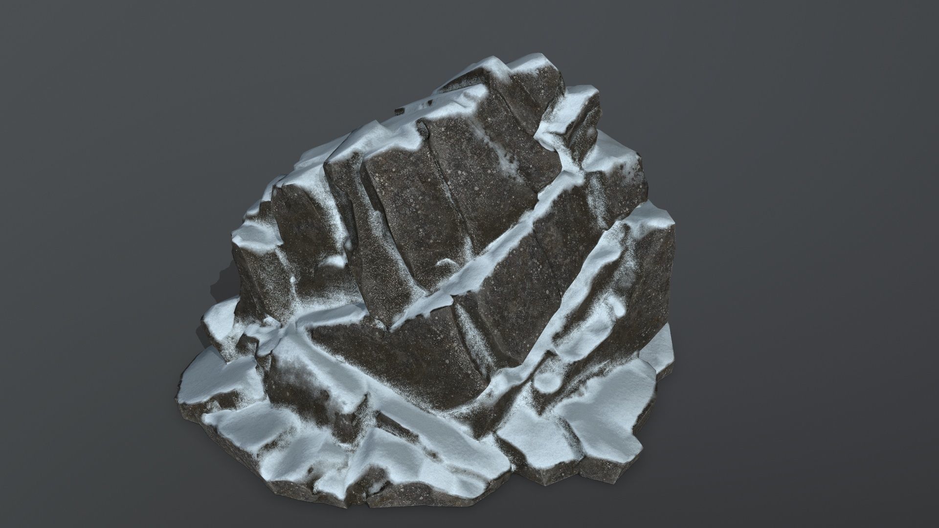 Snowy Mountain Low-poly 3D model_9