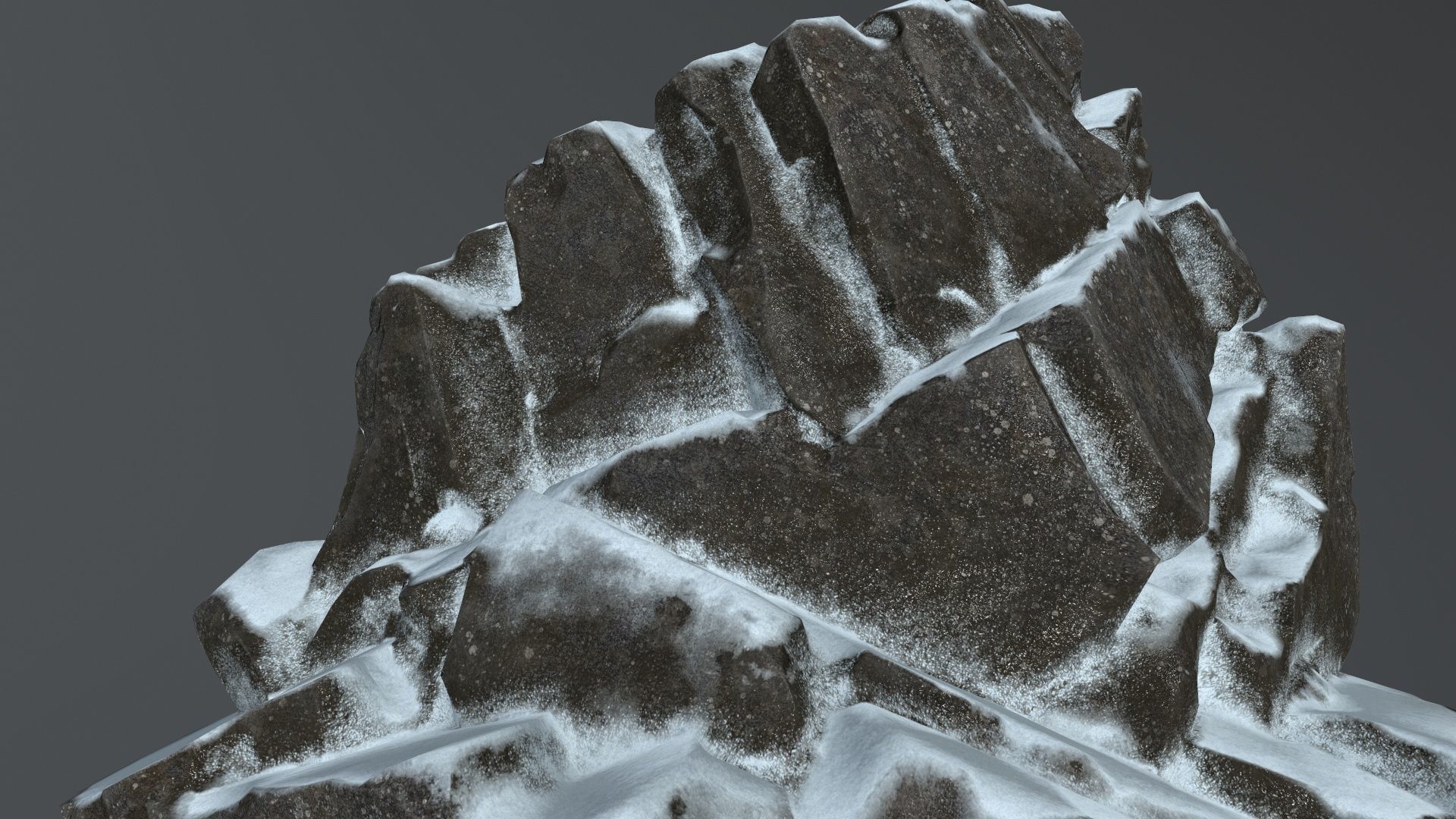 Snowy Mountain Low-poly 3D model_14