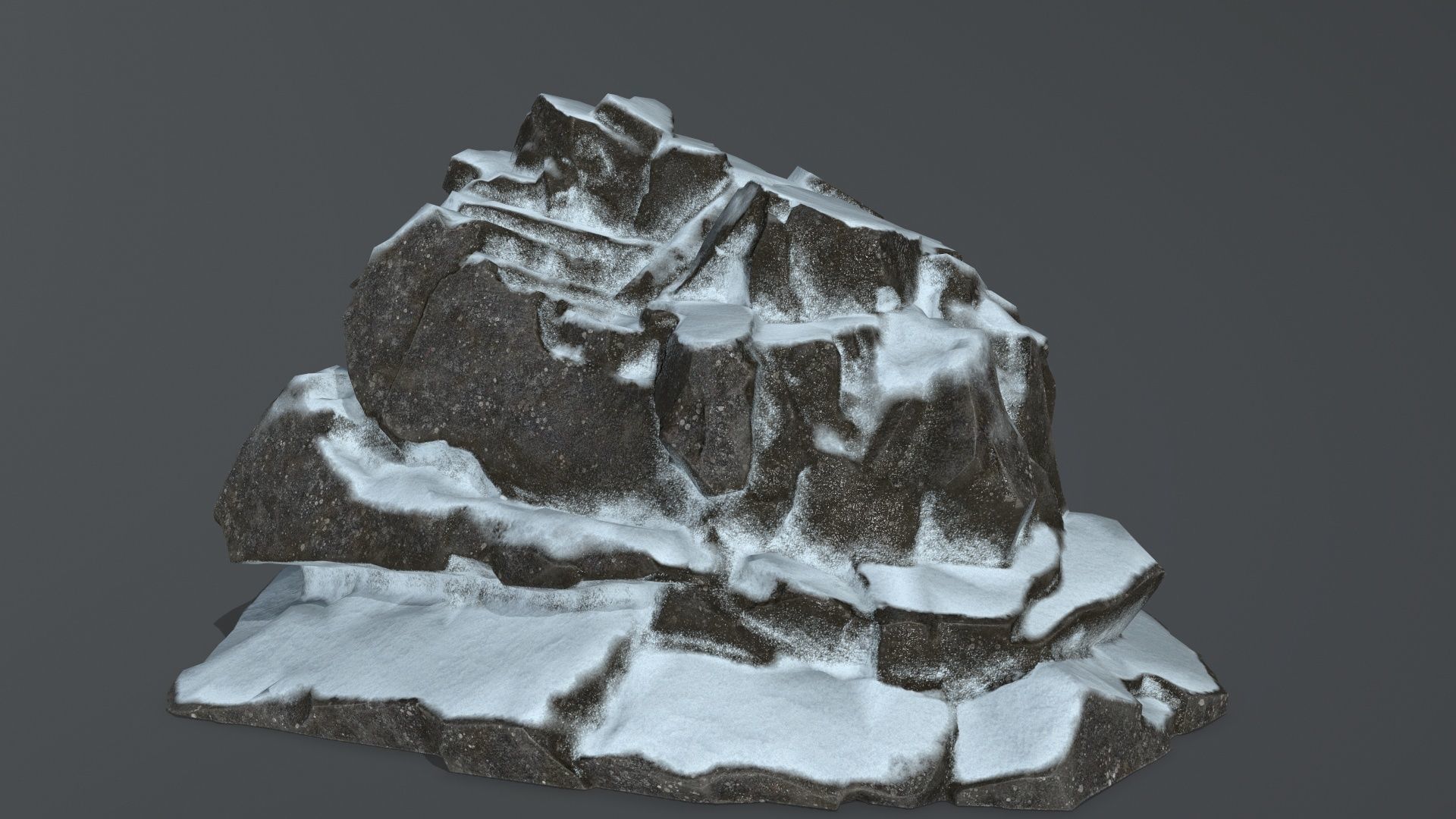 Snowy Mountain Low-poly 3D model_4