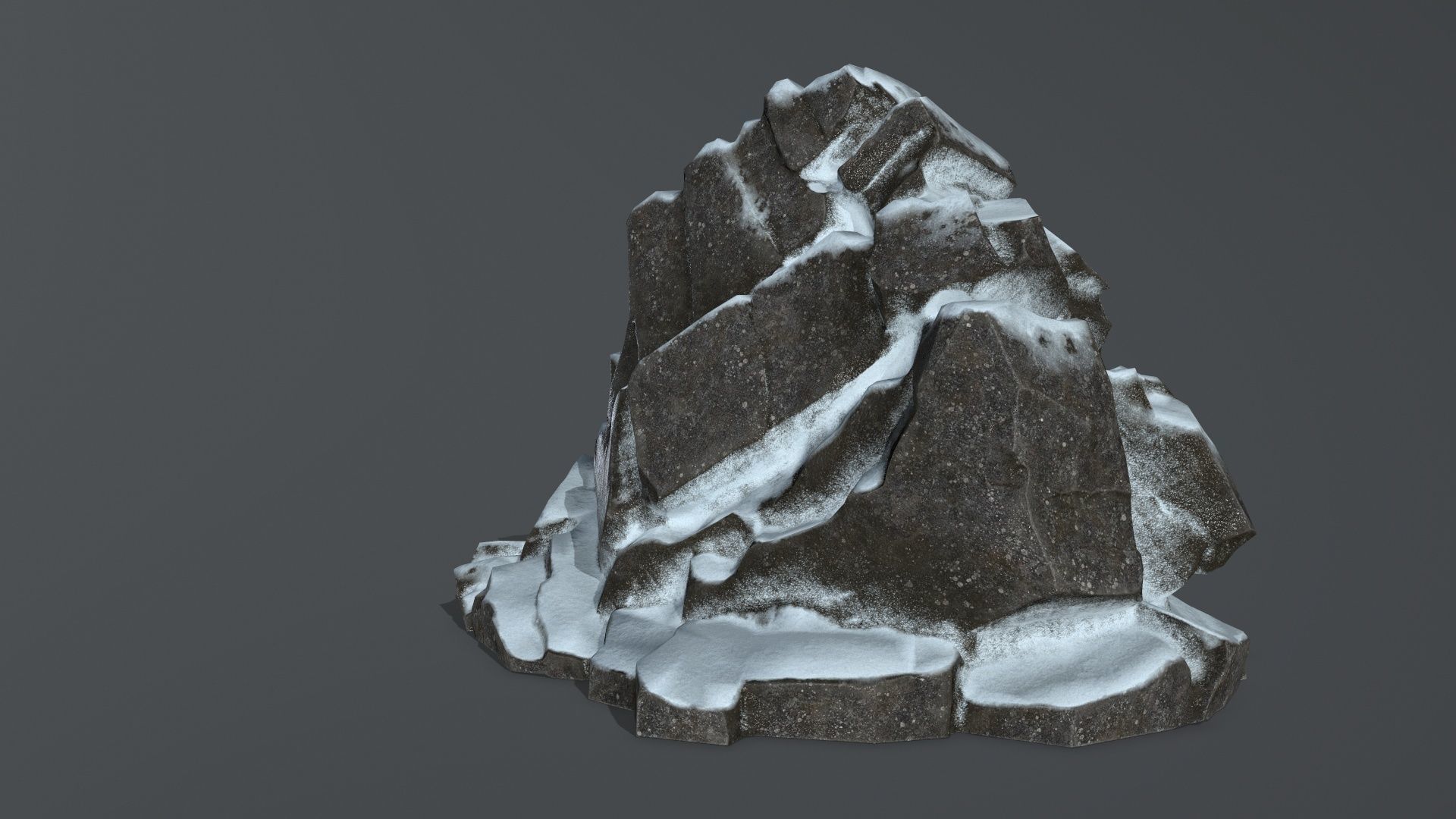 Snowy Mountain Low-poly 3D model_8