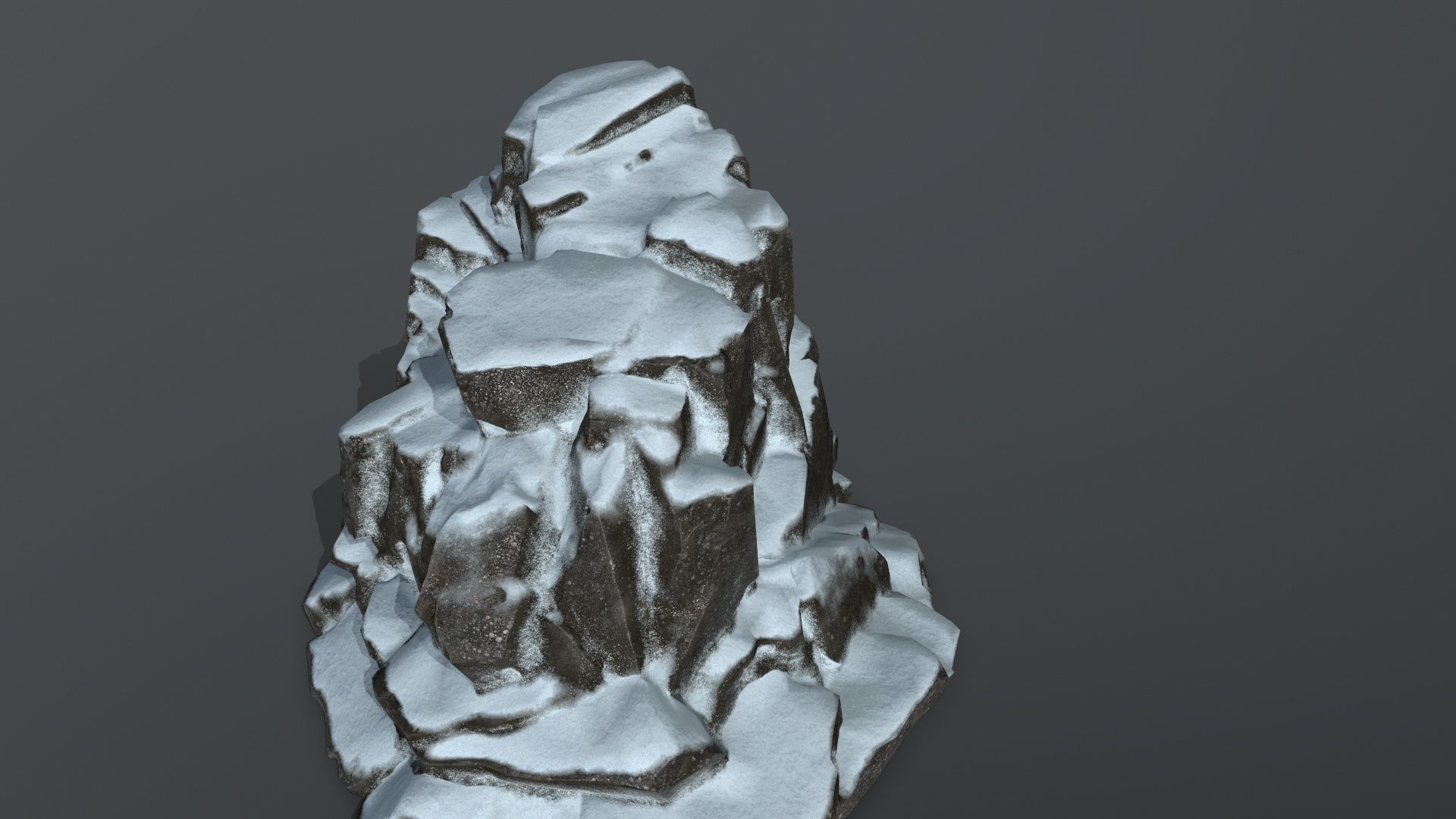 Snowy Mountain Low-poly 3D model_10
