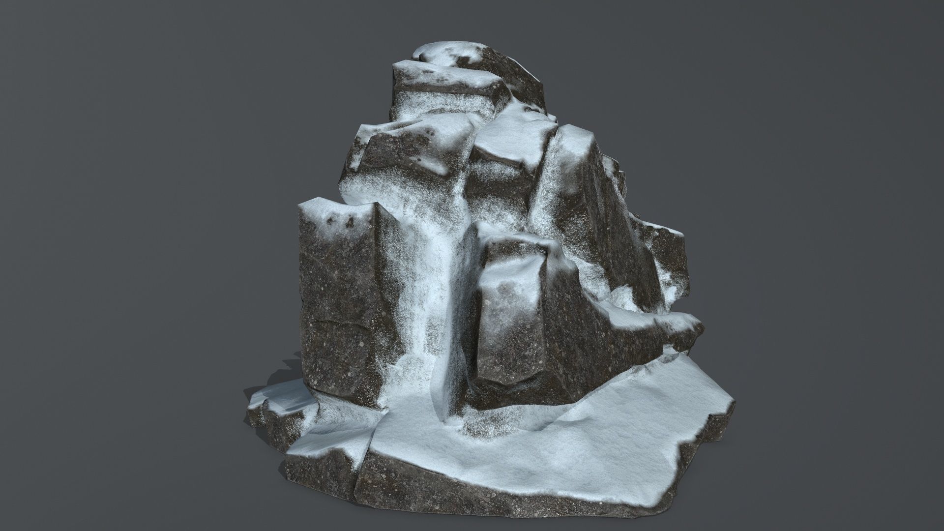 Snowy Mountain Low-poly 3D model_6