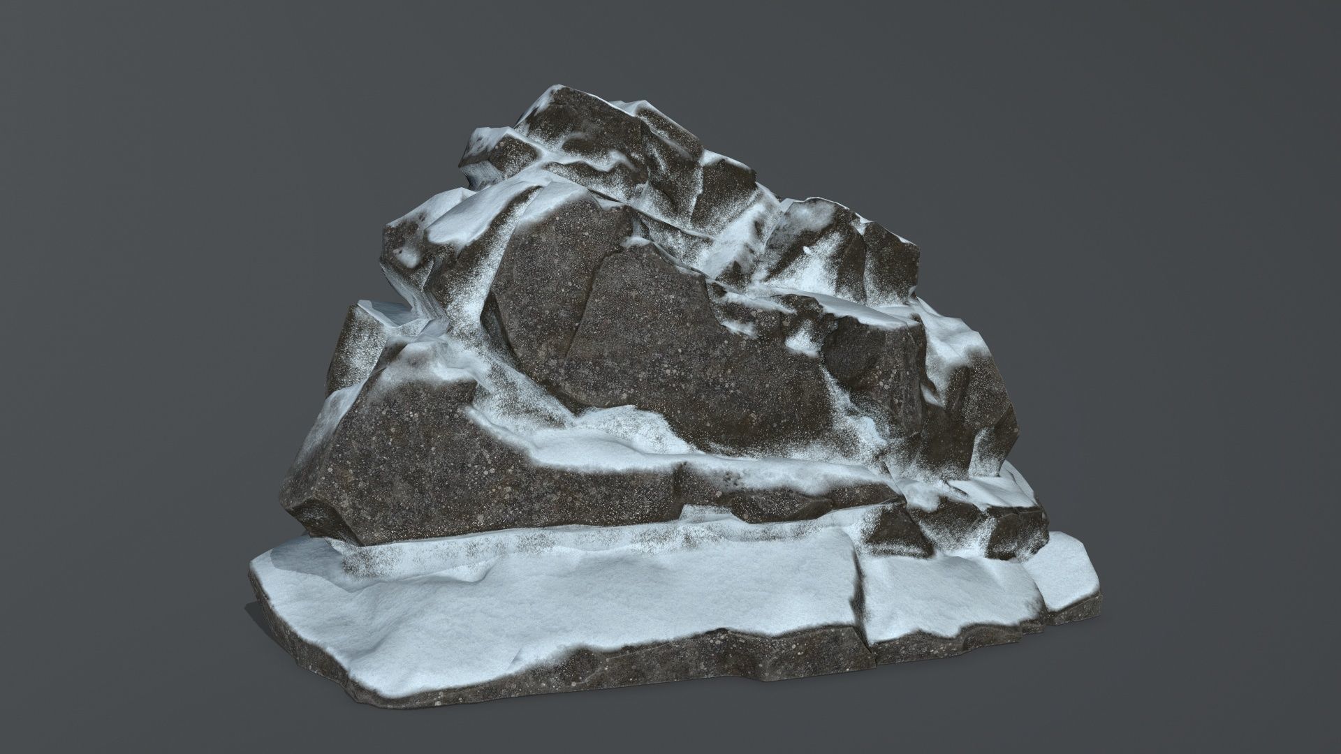 Snowy Mountain Low-poly 3D model_5