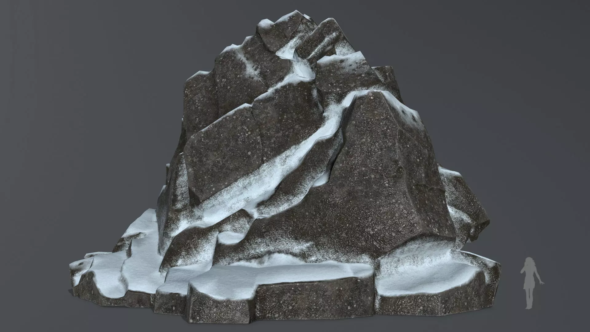Snowy Mountain Low-poly 3D model_0