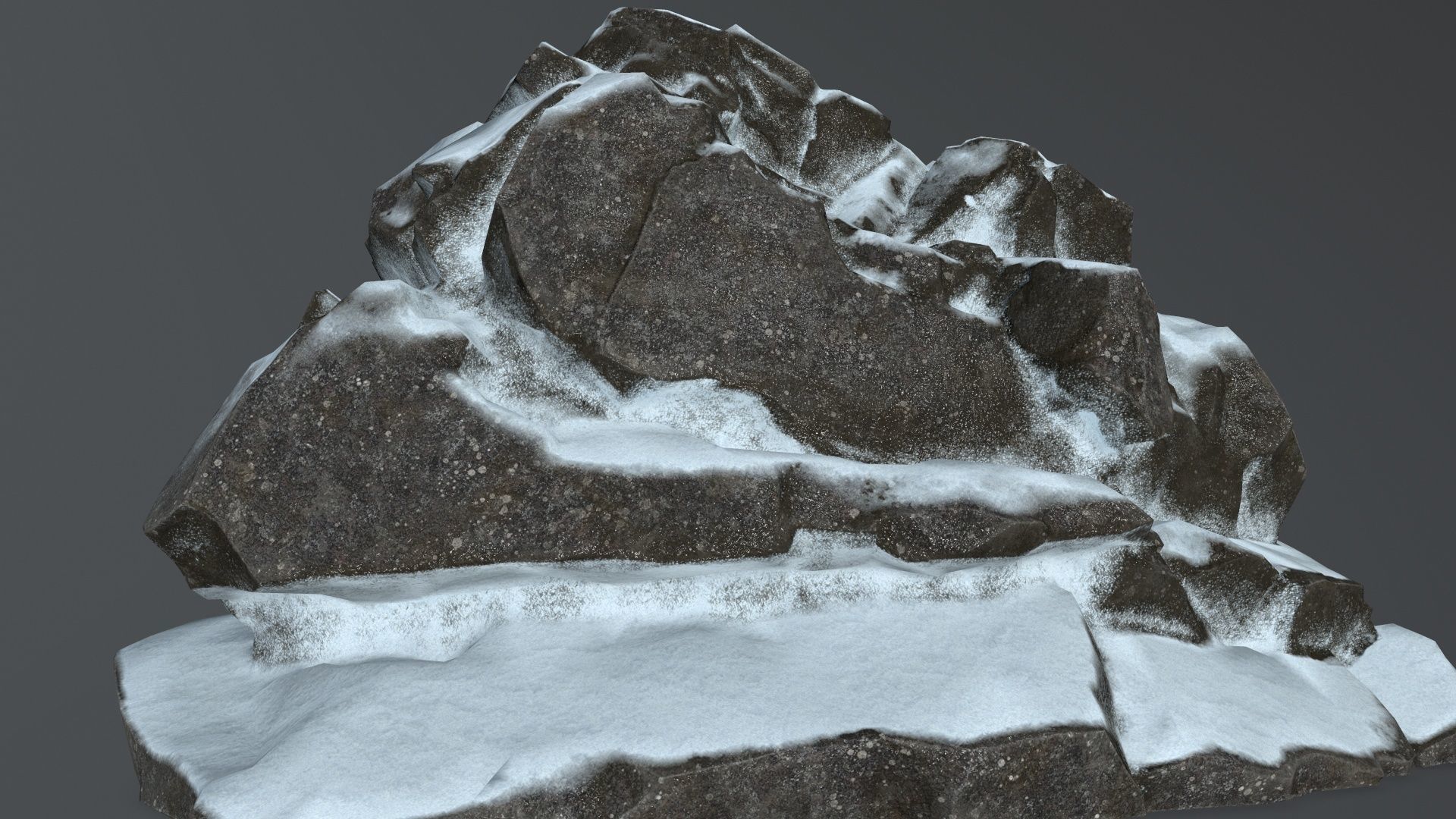 Snowy Mountain Low-poly 3D model_13