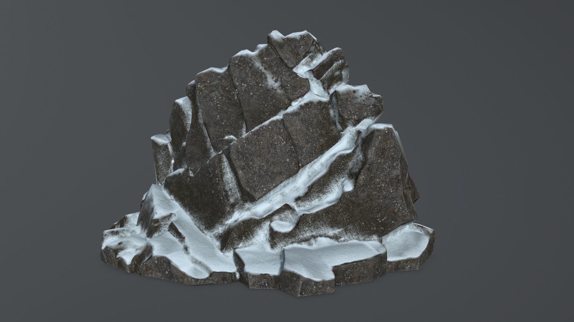 Snowy Mountain Low-poly 3D model_1
