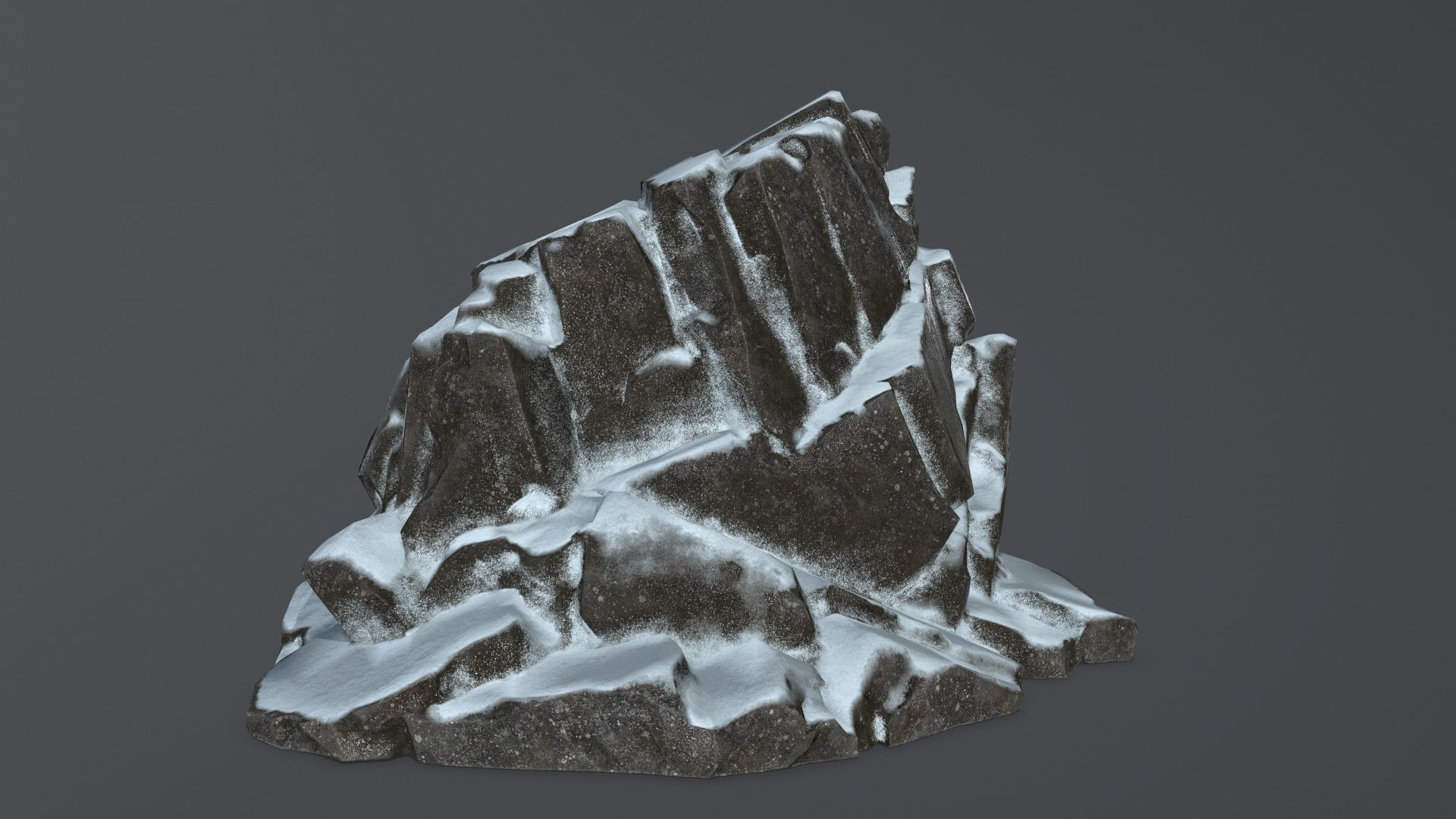 Snowy Mountain Low-poly 3D model_2