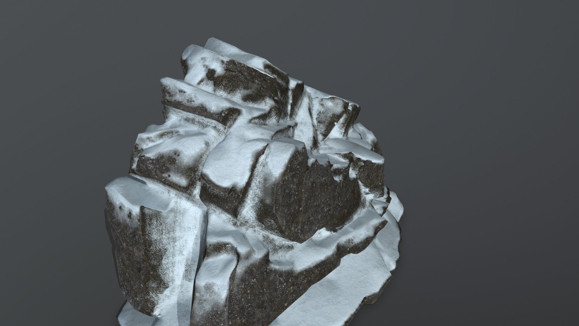 Snowy Mountain Low-poly 3D model_12