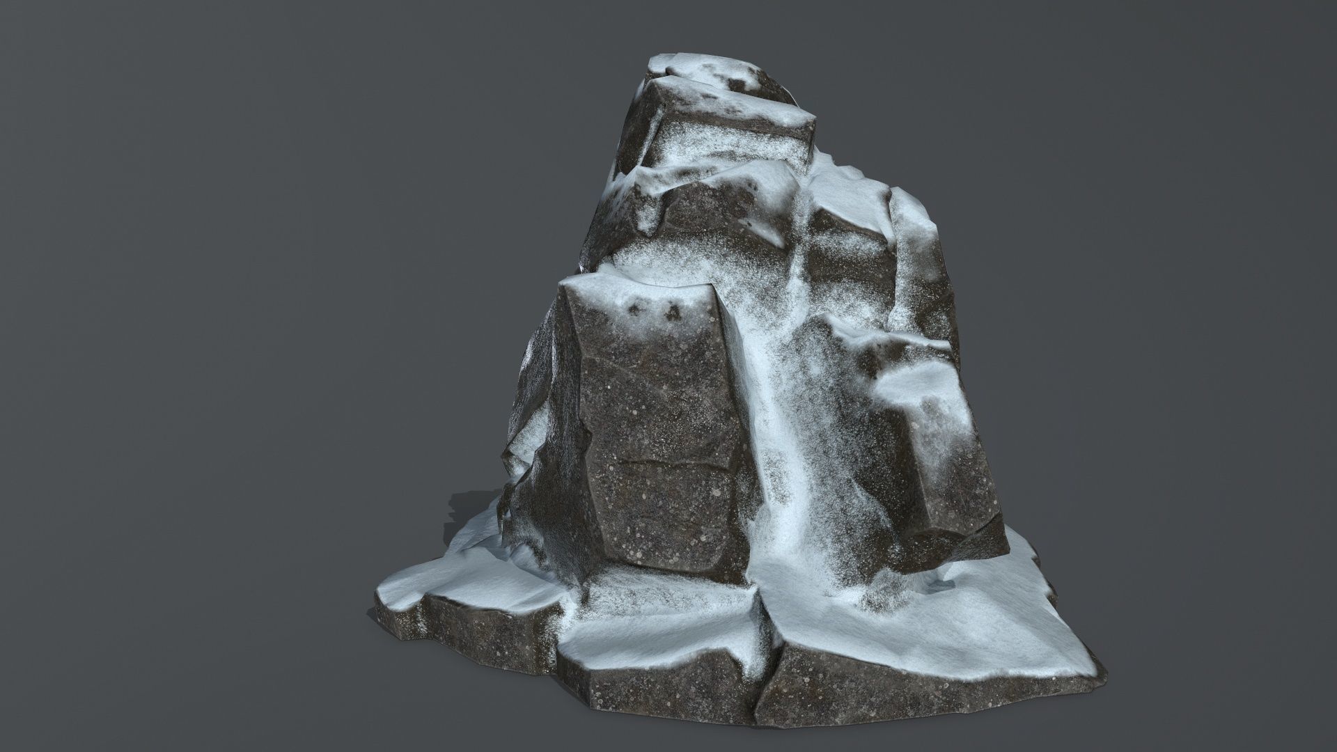 Snowy Mountain Low-poly 3D model_7