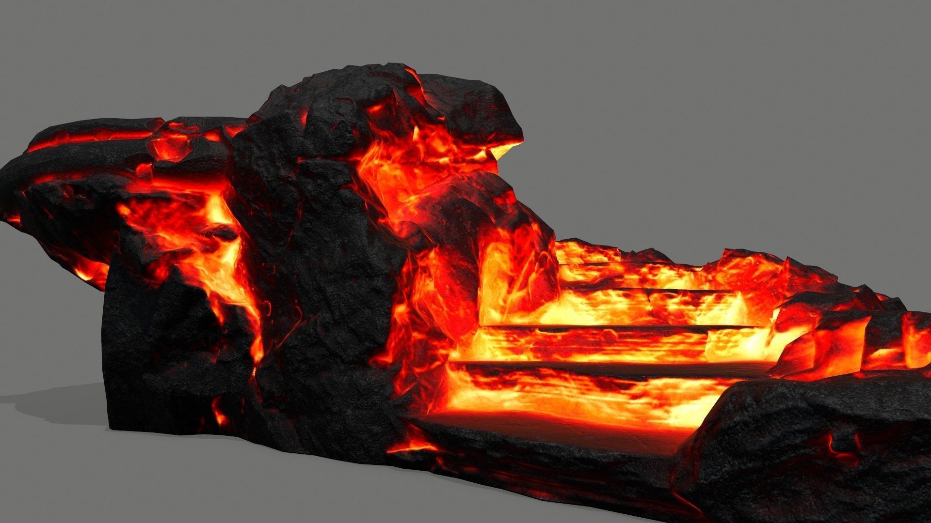 Volcanic Ladder Low-poly 3D model_8