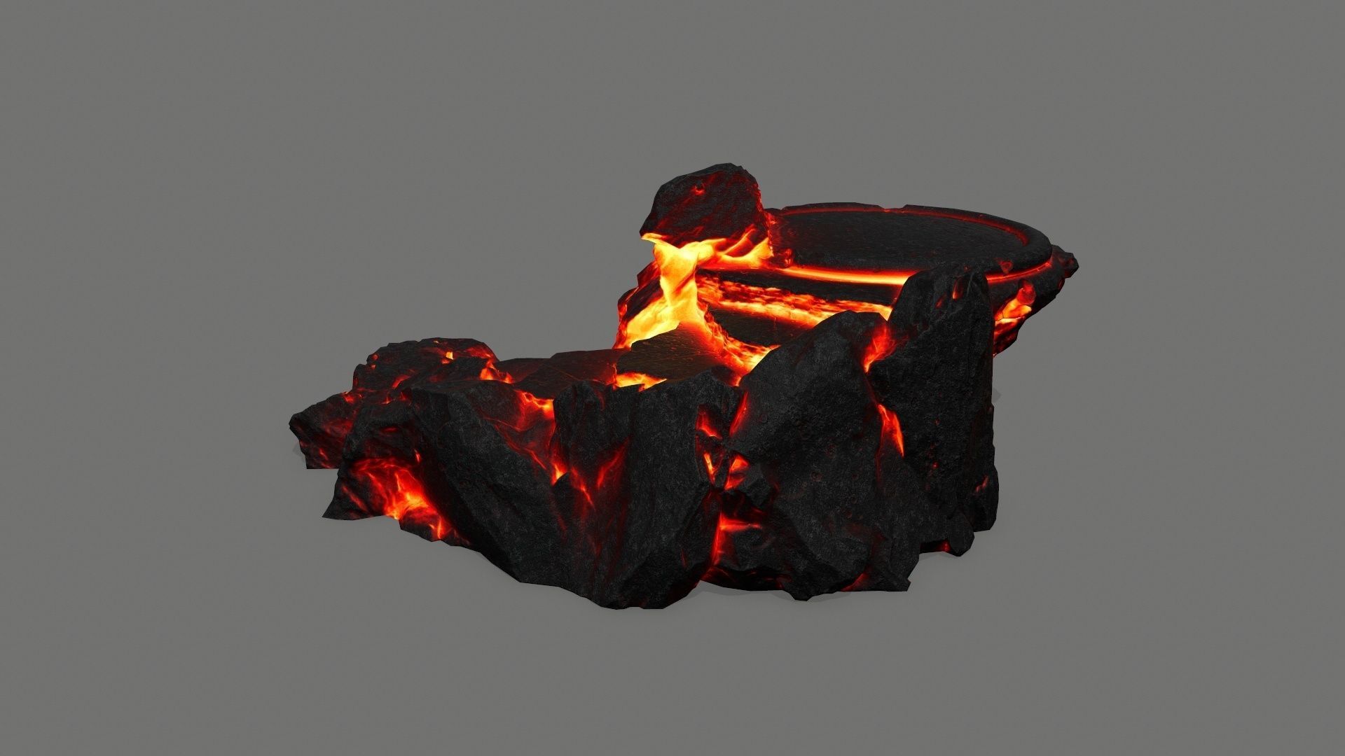 Volcanic Ladder Low-poly 3D model_4