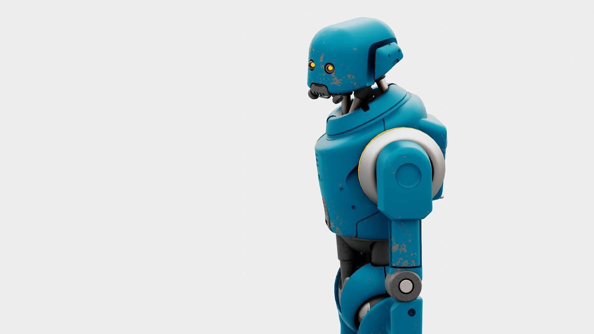 IMPERIAL PROTOCOL DROID RIGGED 3D model_11