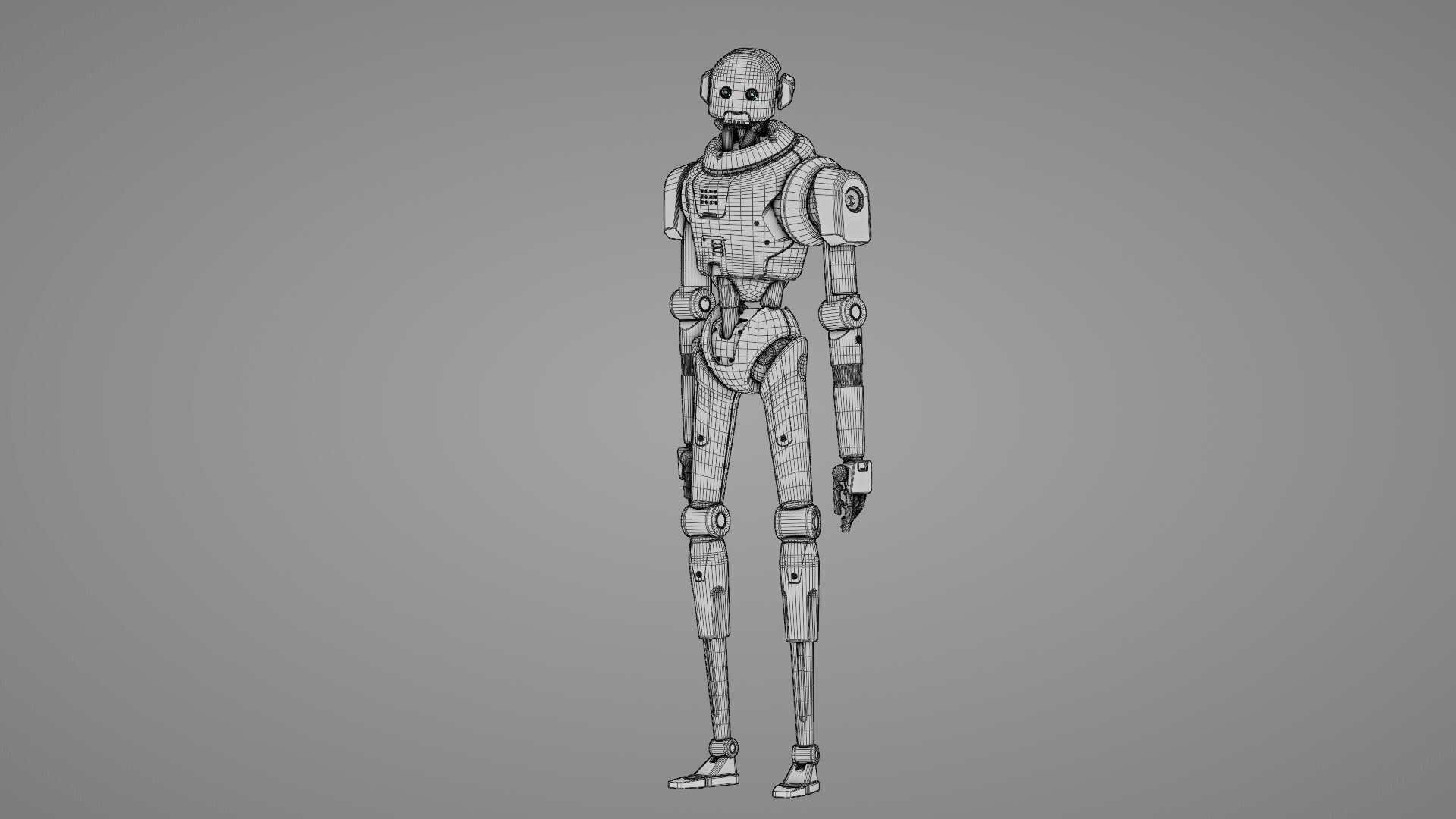 IMPERIAL PROTOCOL DROID RIGGED 3D model_38