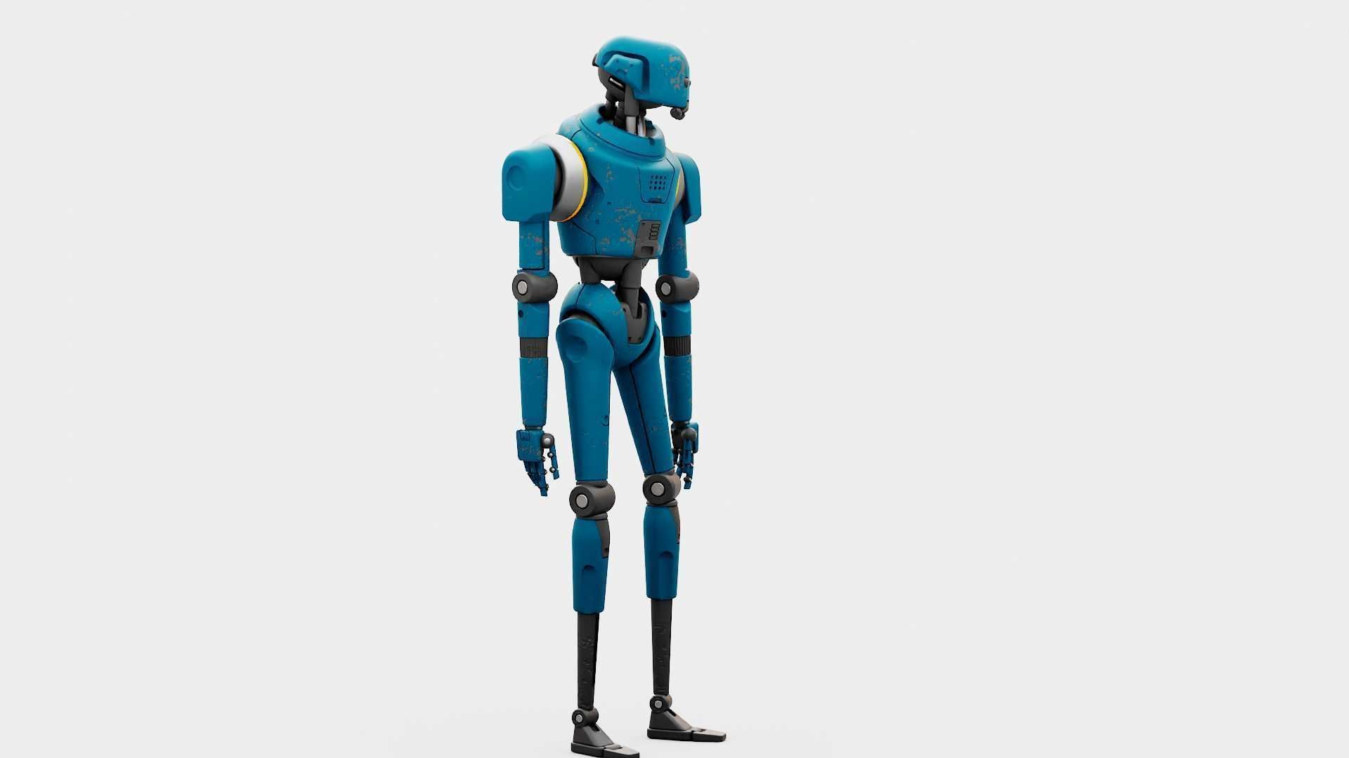 IMPERIAL PROTOCOL DROID RIGGED 3D model_6