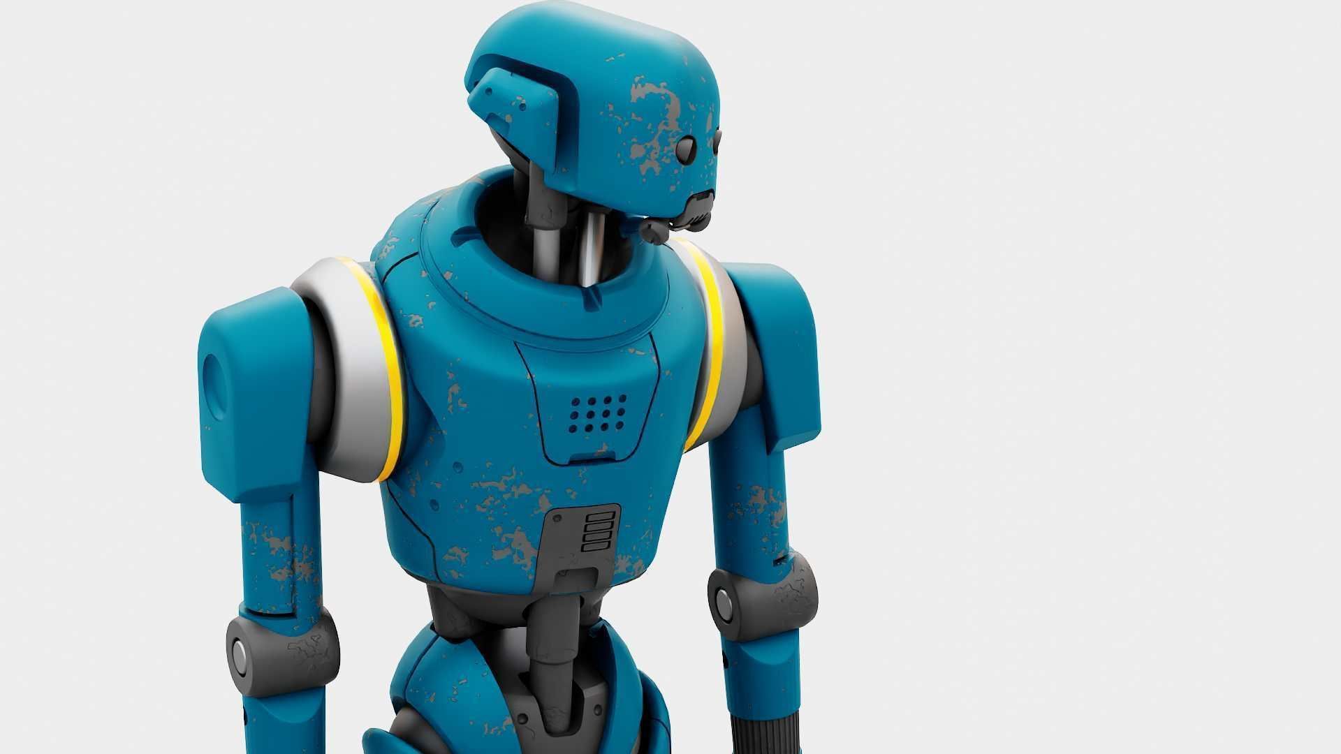 IMPERIAL PROTOCOL DROID RIGGED 3D model_15