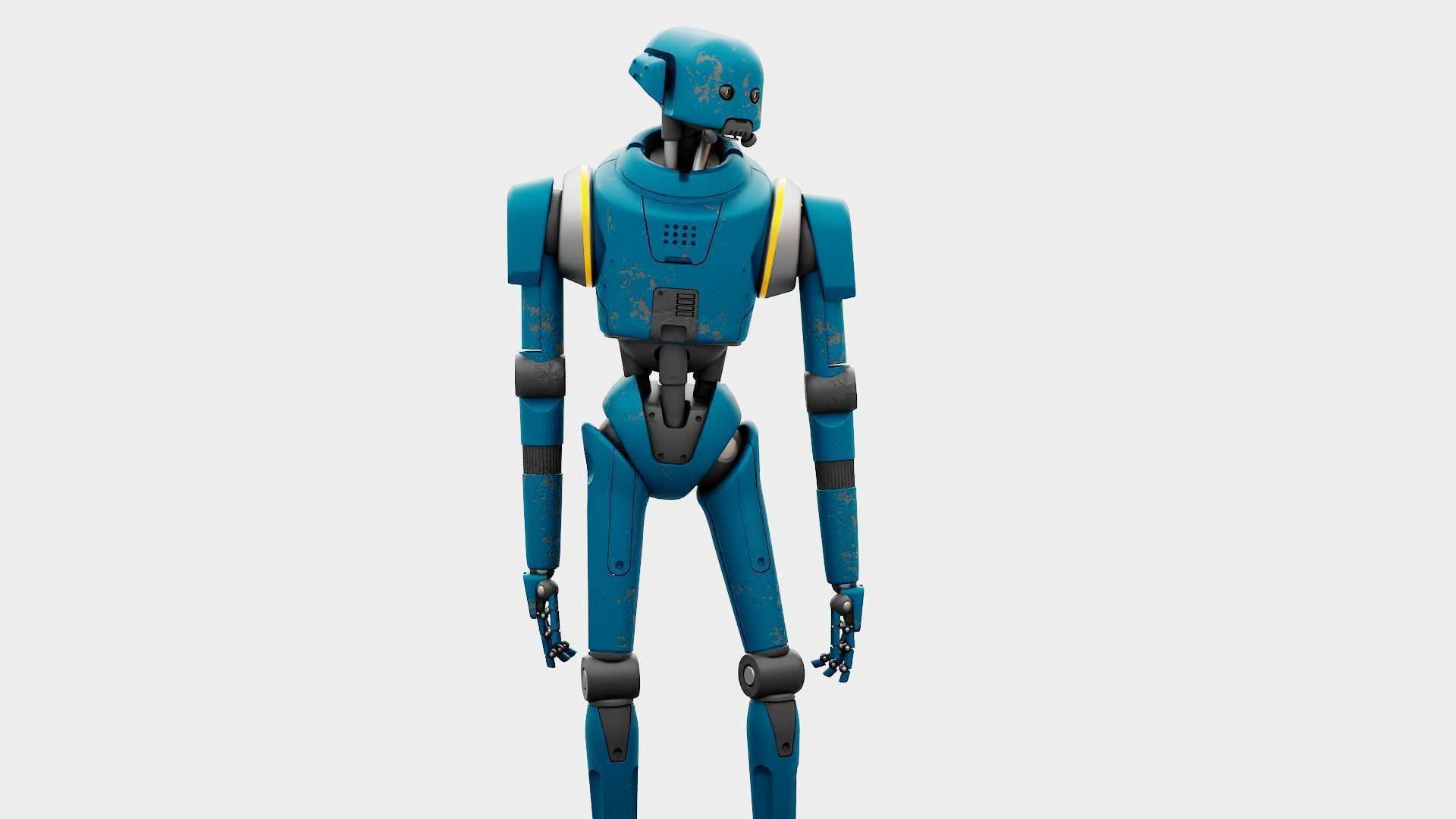 IMPERIAL PROTOCOL DROID RIGGED 3D model_4