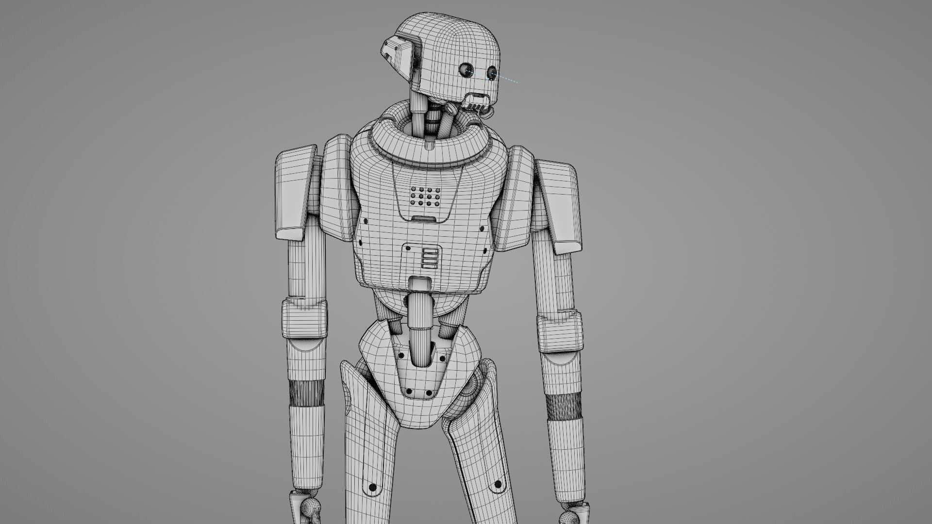 IMPERIAL PROTOCOL DROID RIGGED 3D model_36