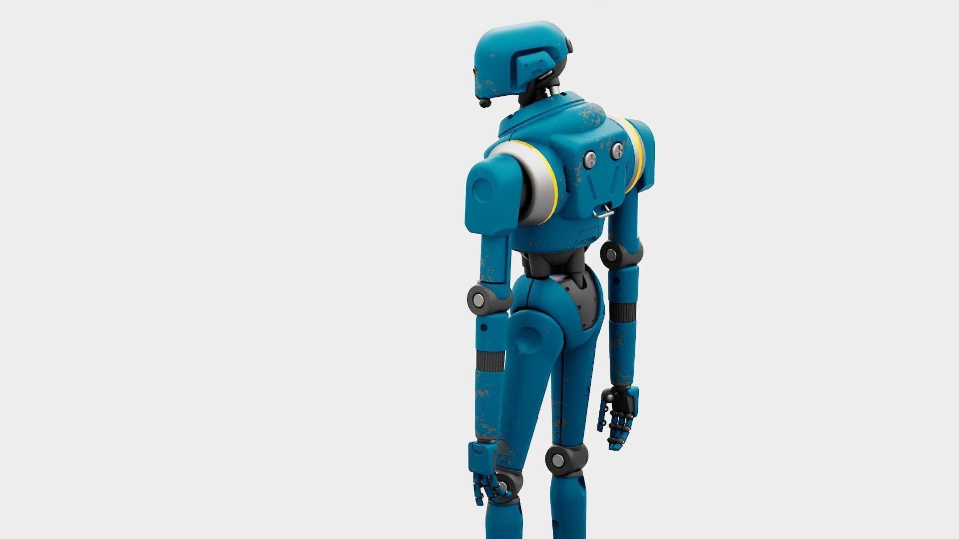 IMPERIAL PROTOCOL DROID RIGGED 3D model_10