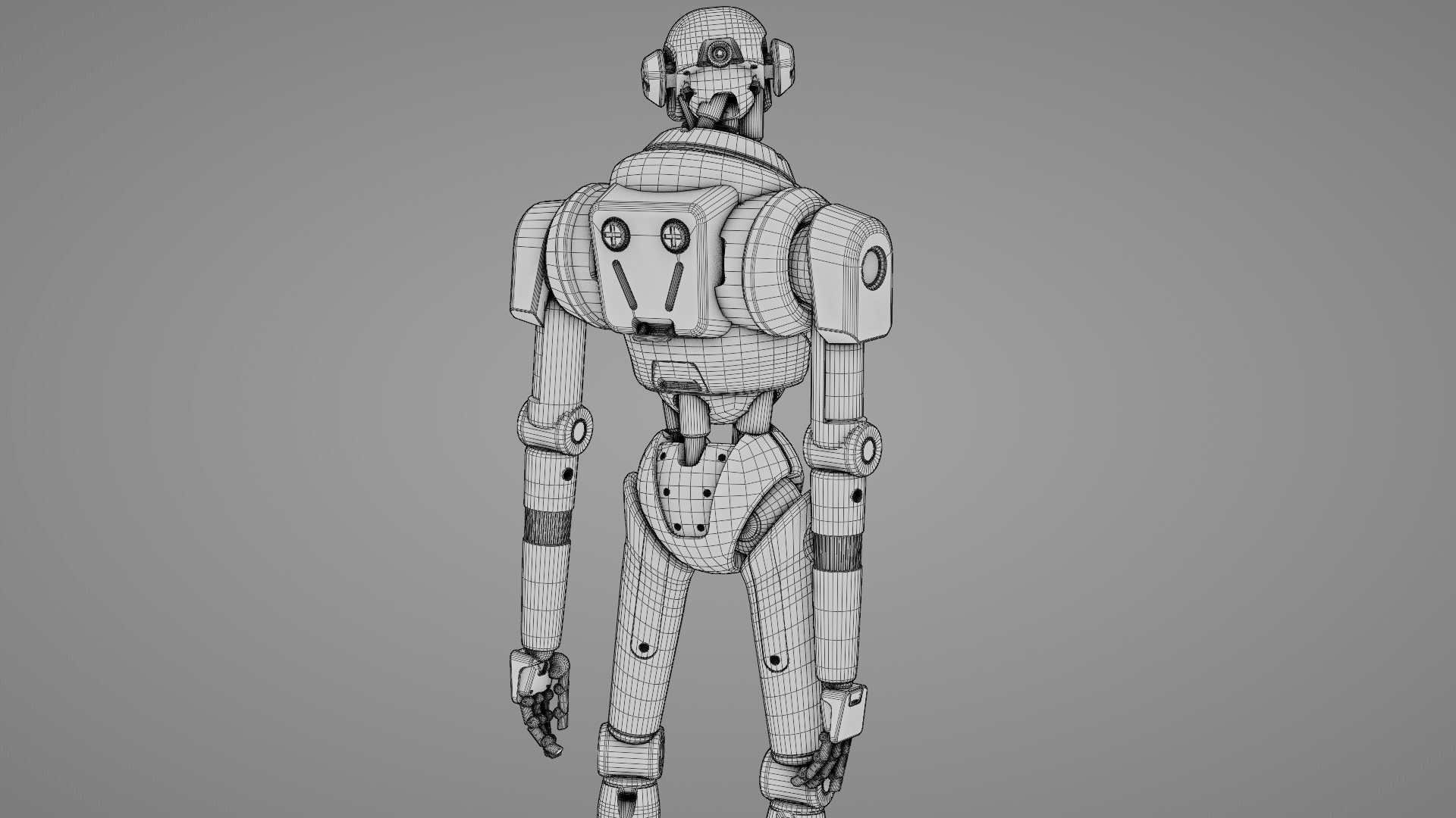 IMPERIAL PROTOCOL DROID RIGGED 3D model_37