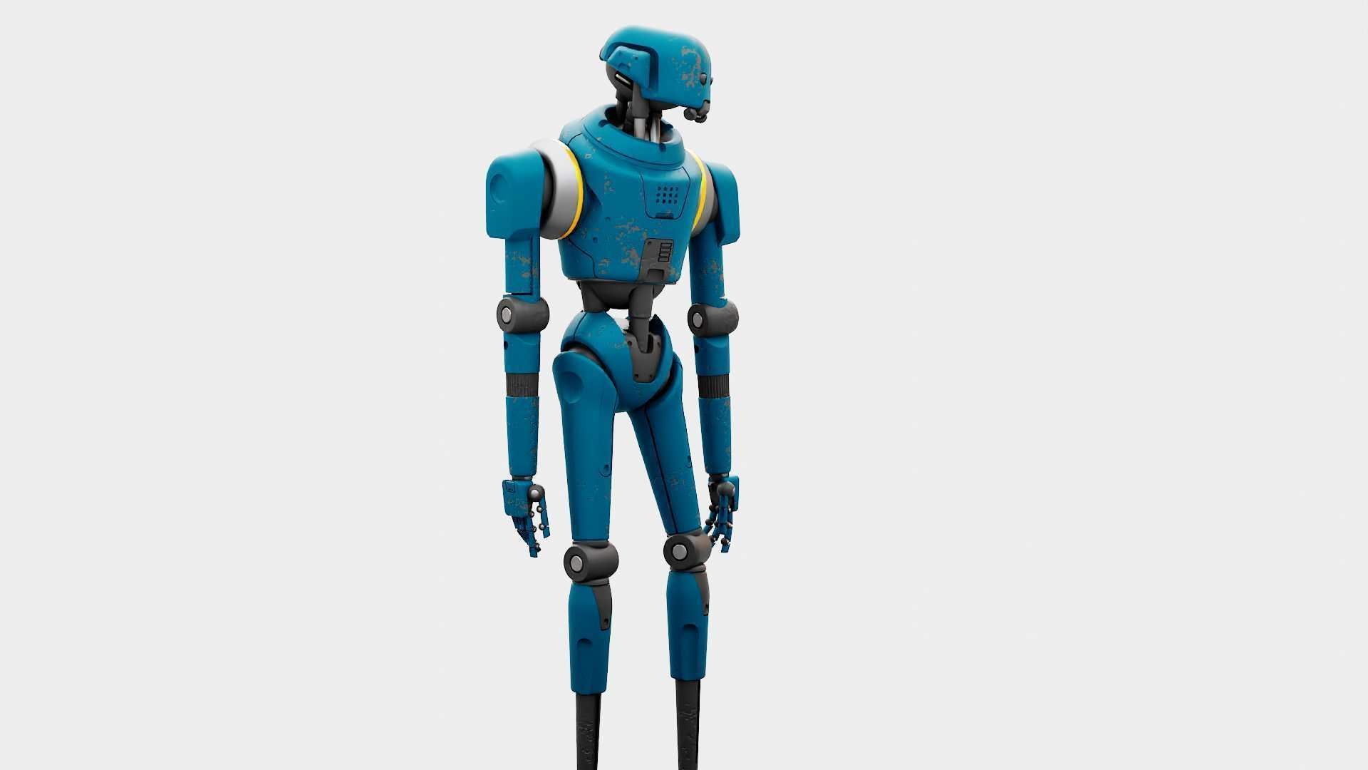 IMPERIAL PROTOCOL DROID RIGGED 3D model_5