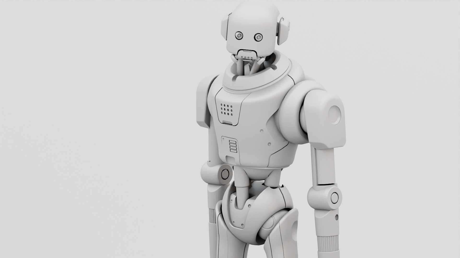 IMPERIAL PROTOCOL DROID RIGGED 3D model_30