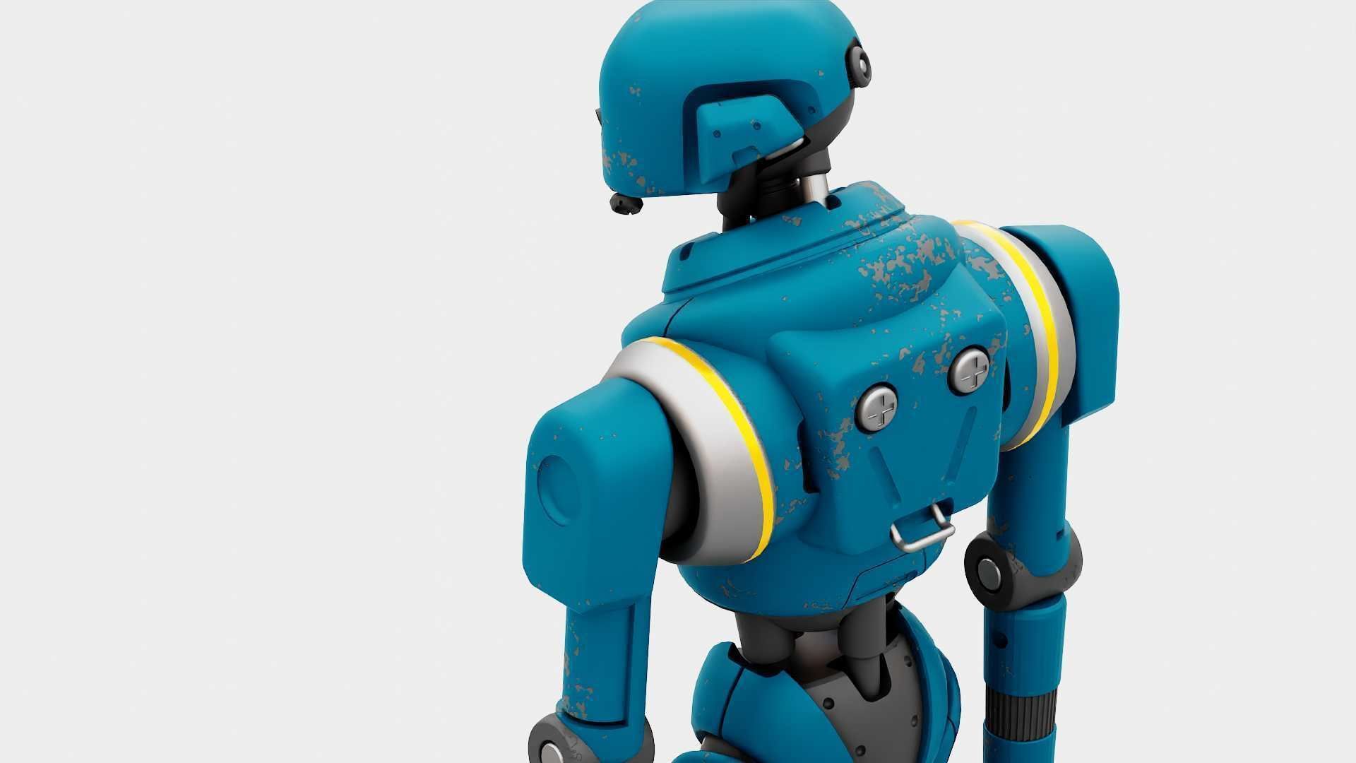 IMPERIAL PROTOCOL DROID RIGGED 3D model_19