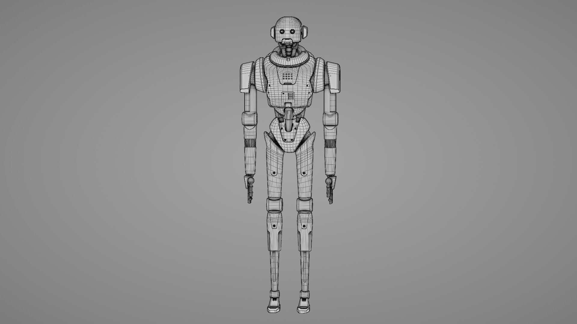IMPERIAL PROTOCOL DROID RIGGED 3D model_39
