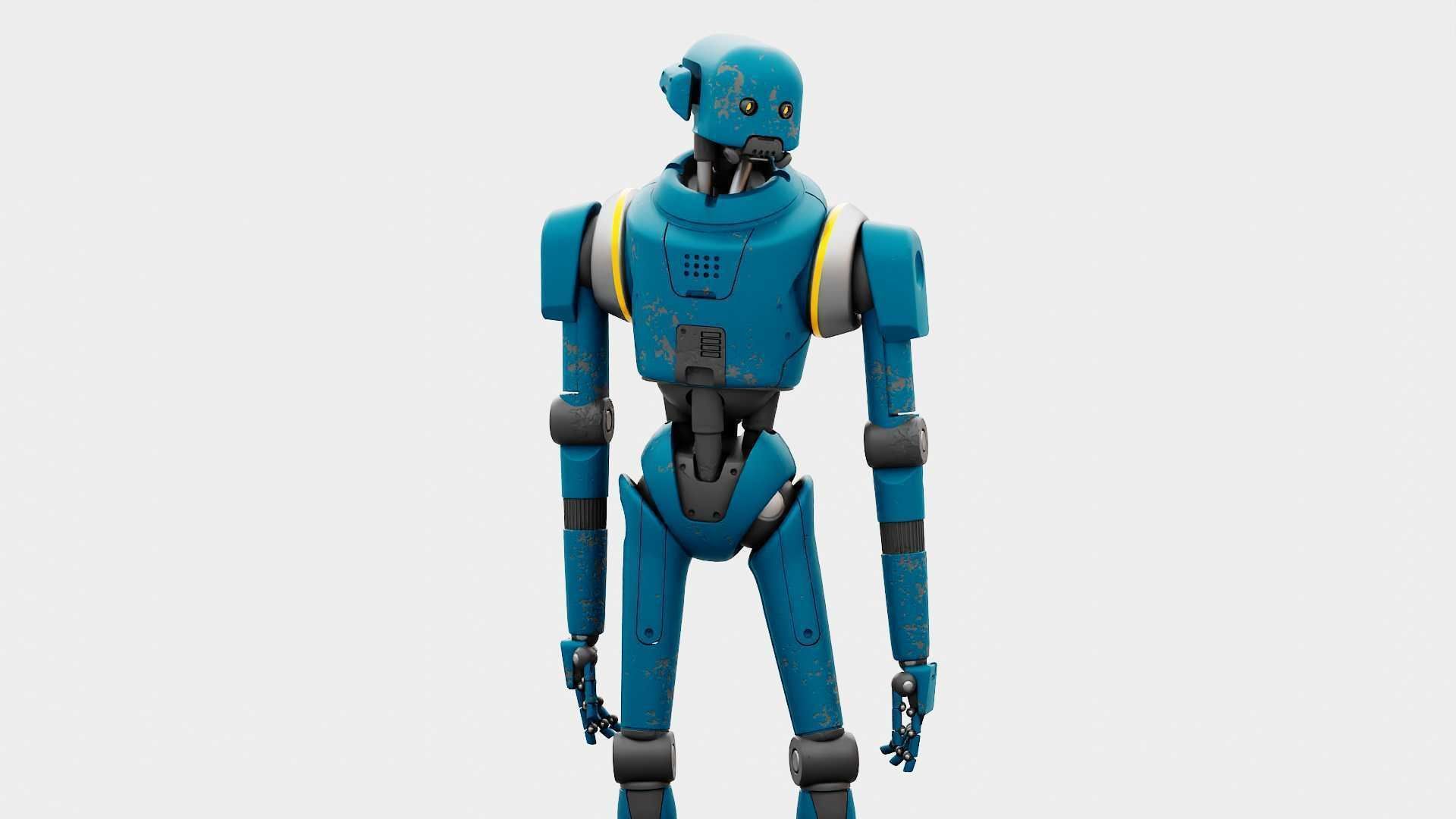 IMPERIAL PROTOCOL DROID RIGGED 3D model_3