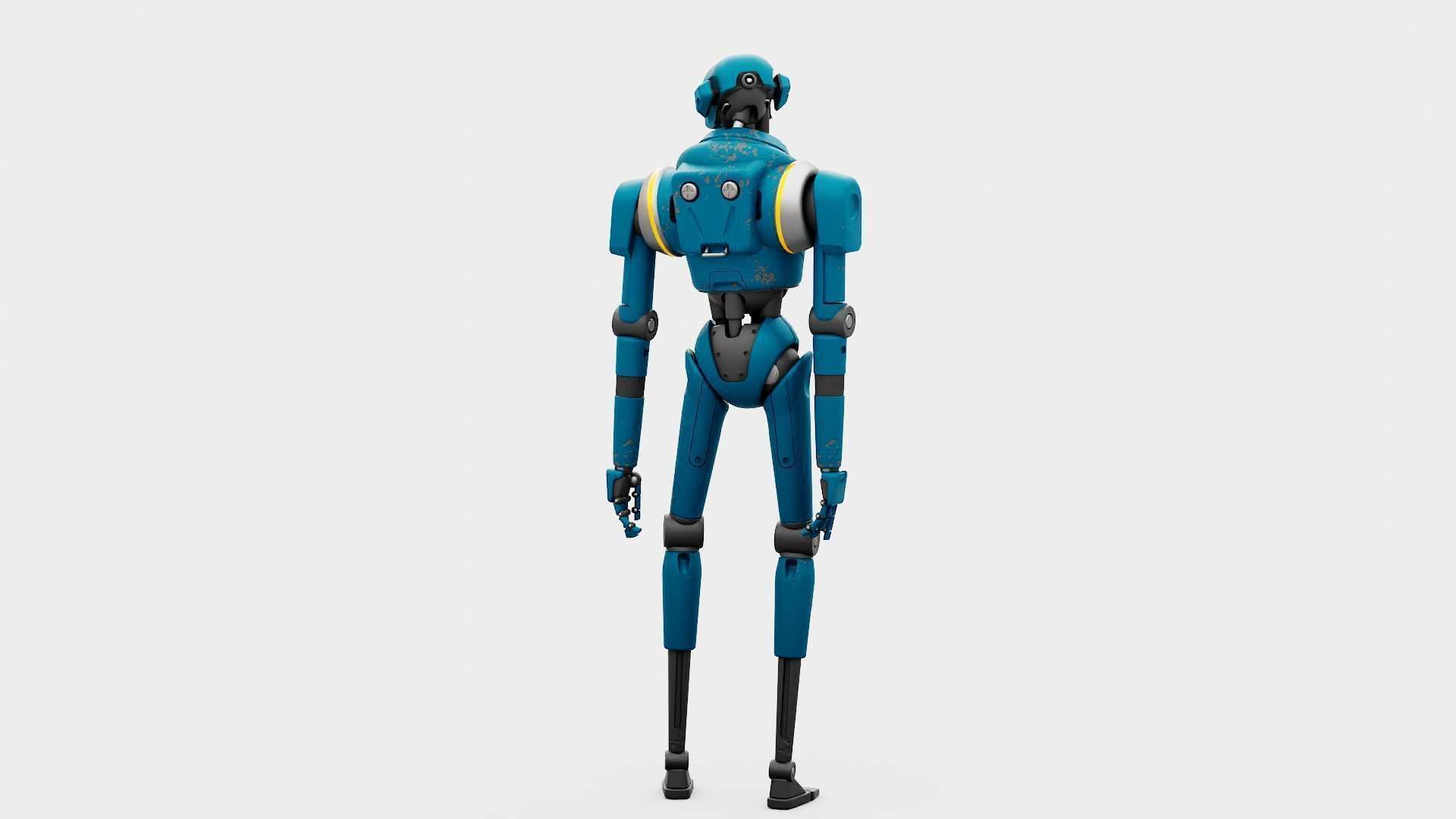 IMPERIAL PROTOCOL DROID RIGGED 3D model_8