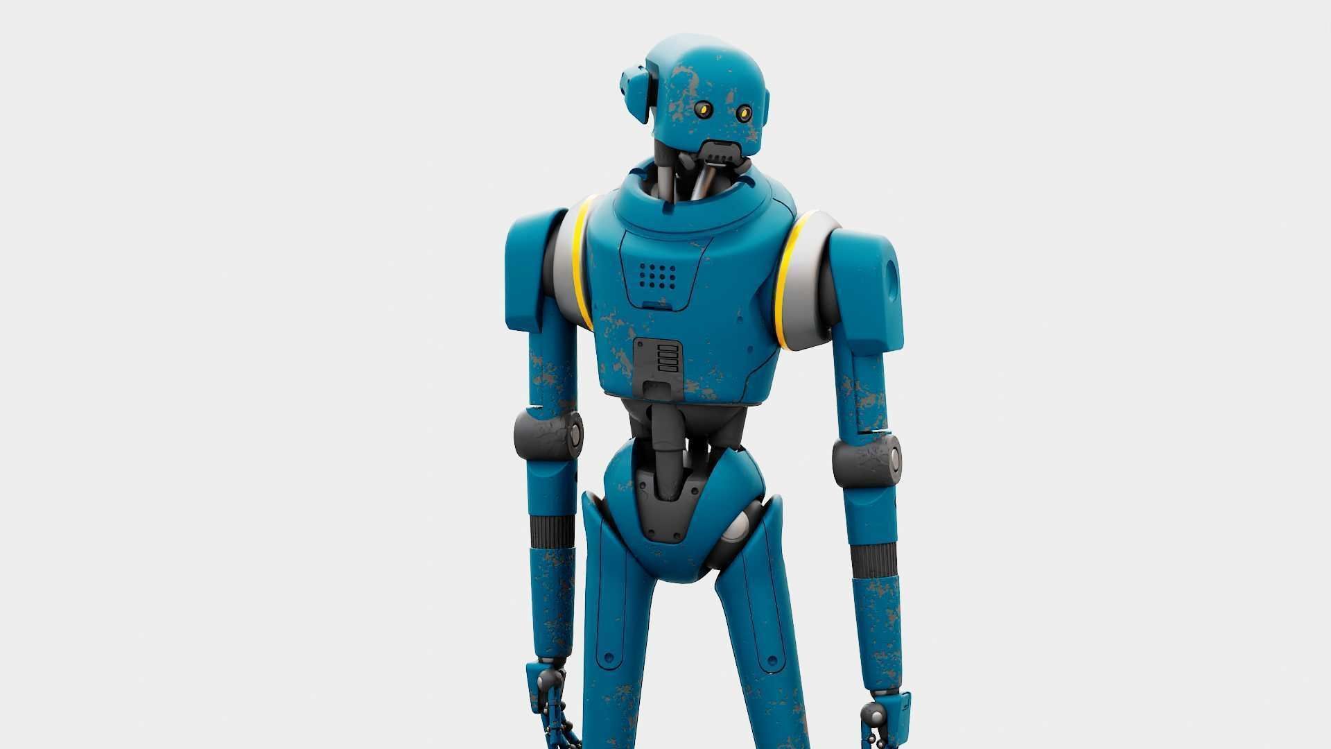 IMPERIAL PROTOCOL DROID RIGGED 3D model_2