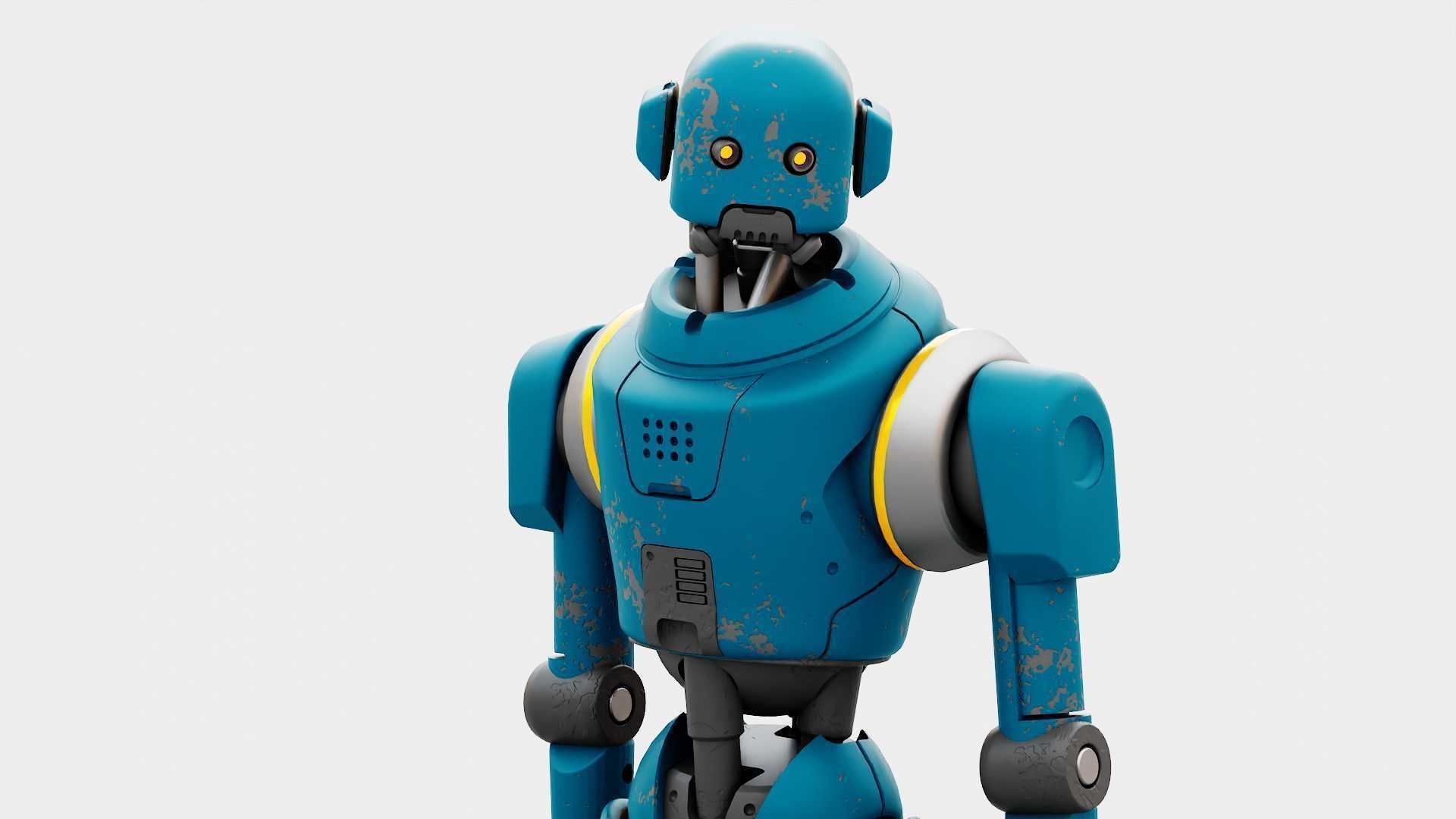 IMPERIAL PROTOCOL DROID RIGGED 3D model_13